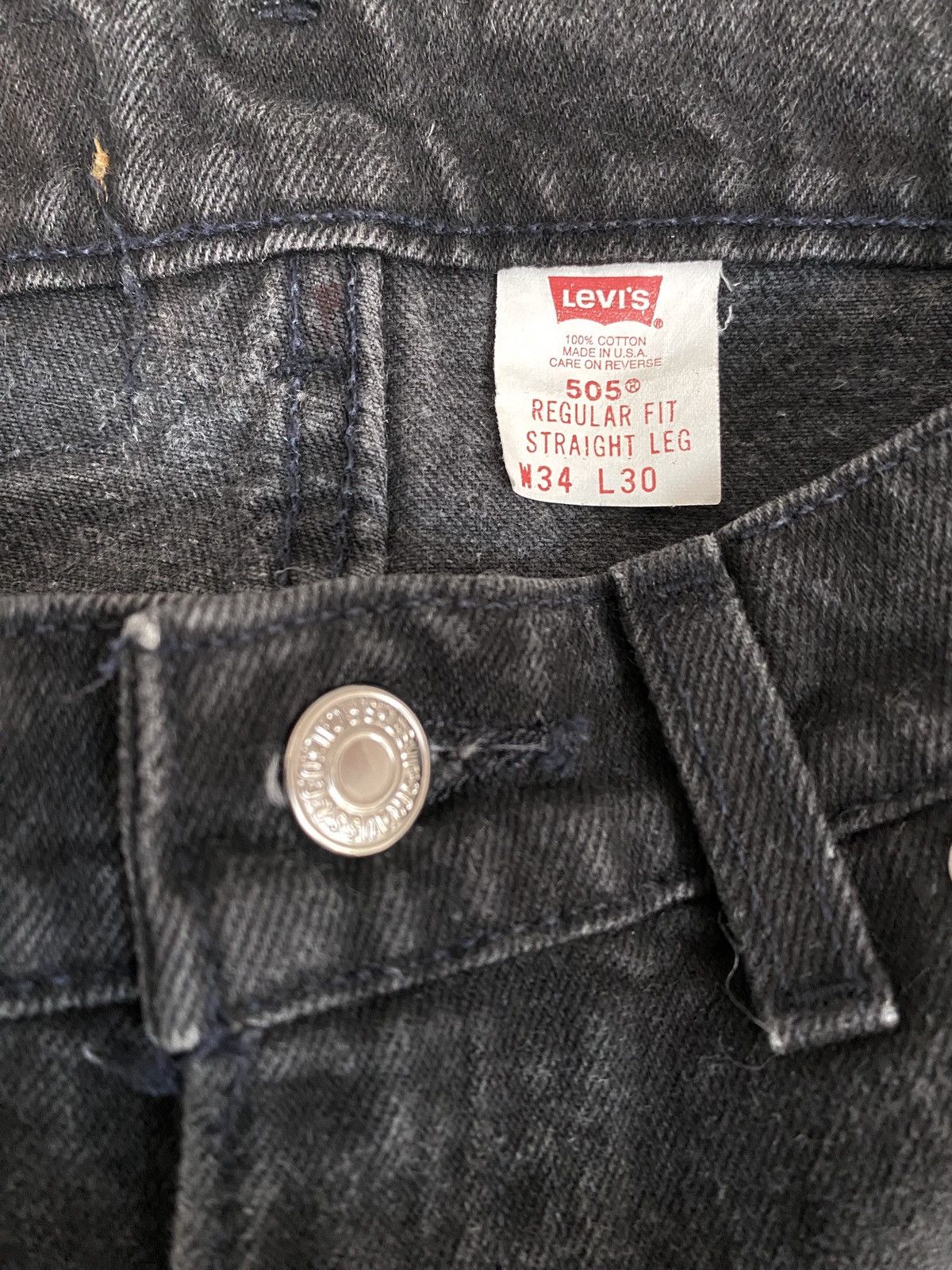 Levi's VINTAGE 96 LEVI’S 505 WASHED BLACK JEANS ORANGE TAB Size US 32 / EU 48 - 5 Thumbnail