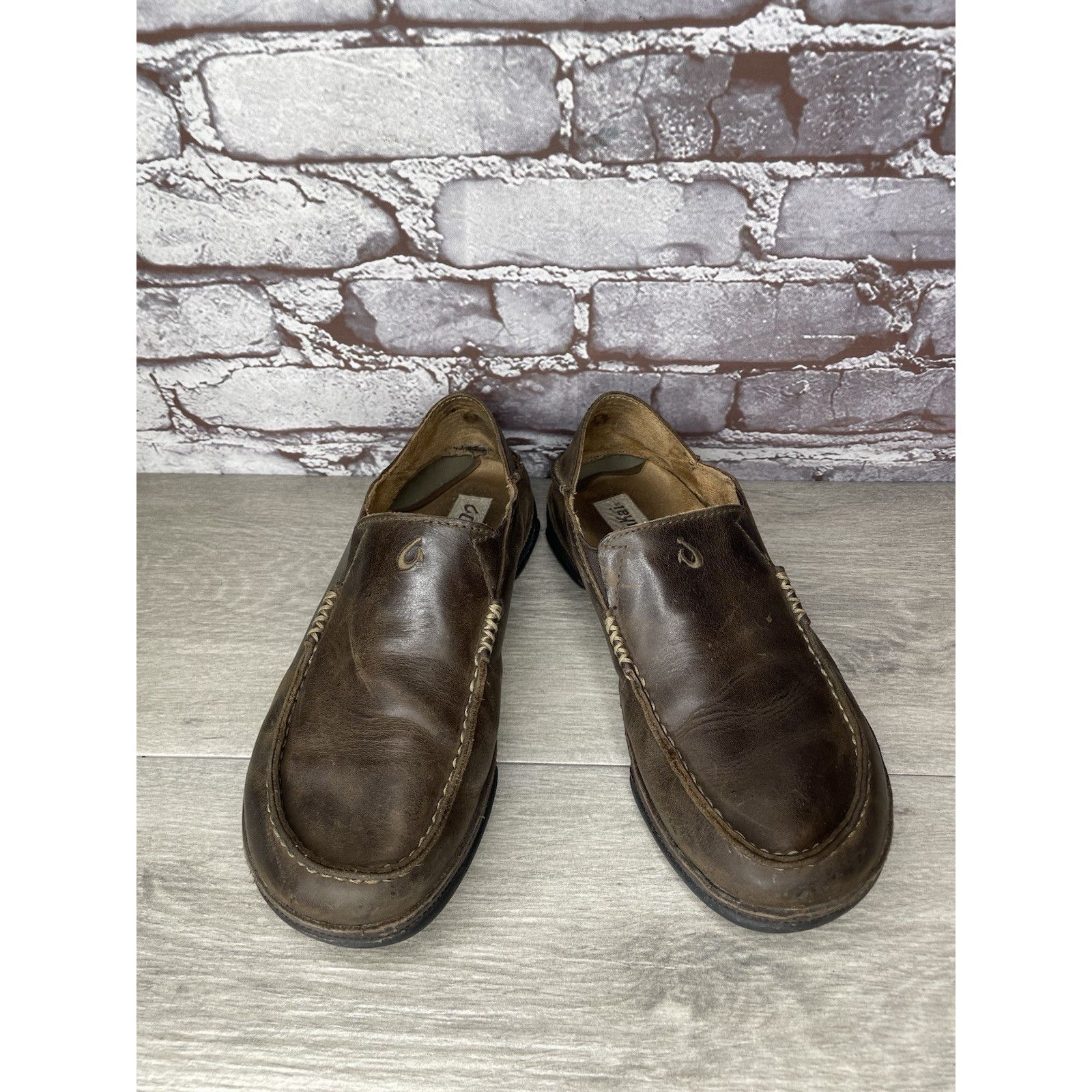Olukai OluKai Moloa Brown Leather Slip On Beach Loafers Casual Shoe Size US 8 / EU 41 - 7 Thumbnail
