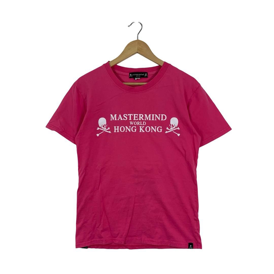 MASTERMIND WORLD Hong Kong Skull Japanese Brand Pink Tshirt