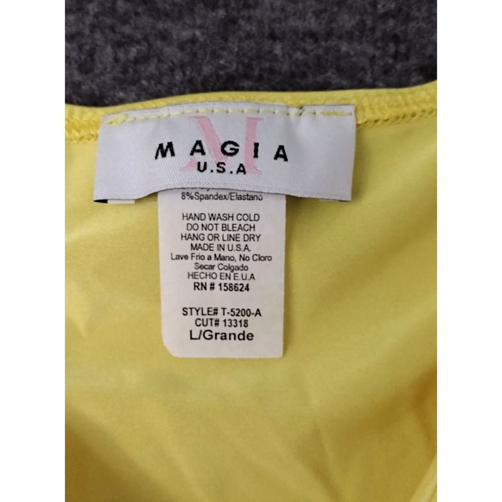 Vintage MAGIA Bodysuit Women Solid Yellow Short Sleeve Open Tummy Tie Front Size L Size L / US 10 / IT 46 - 6 Thumbnail