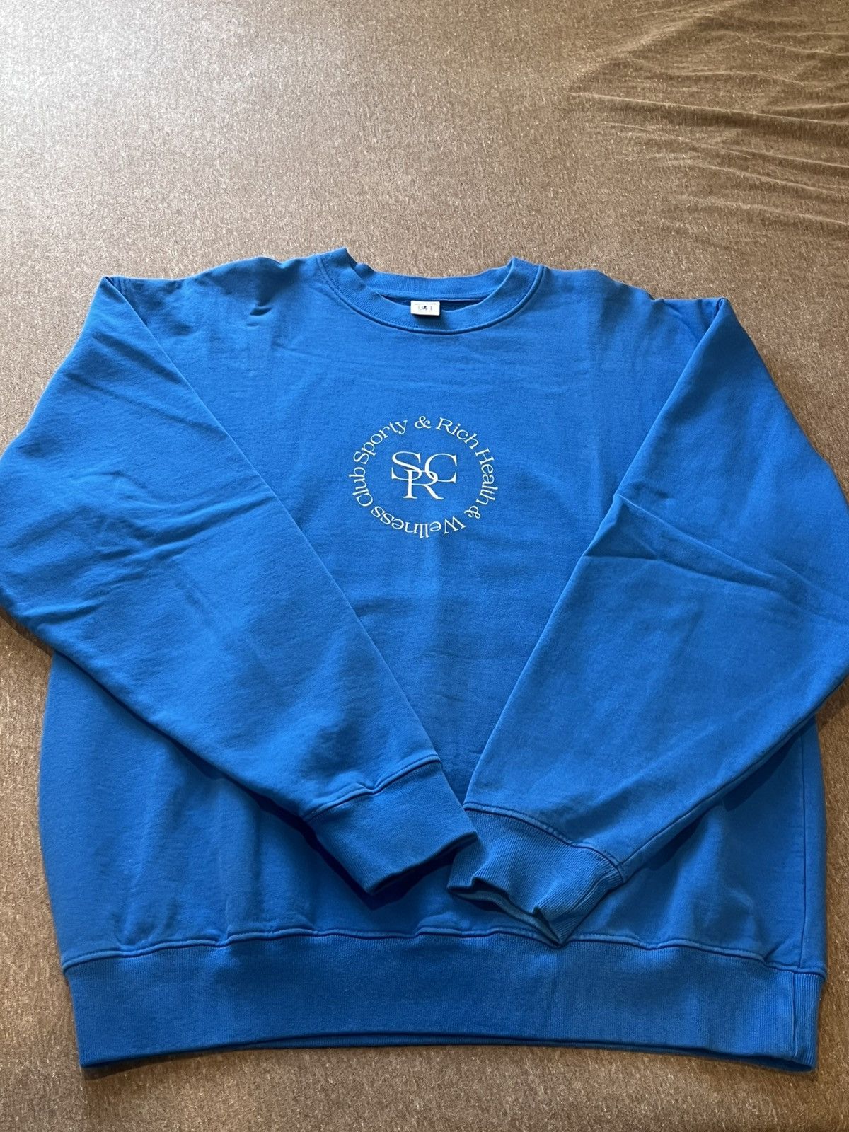 Sporty & Rich Sporty & Rich SRHWC crewneck blue sweatshirt size L Size L / US 10 / IT 46 - 1 Thumbnail