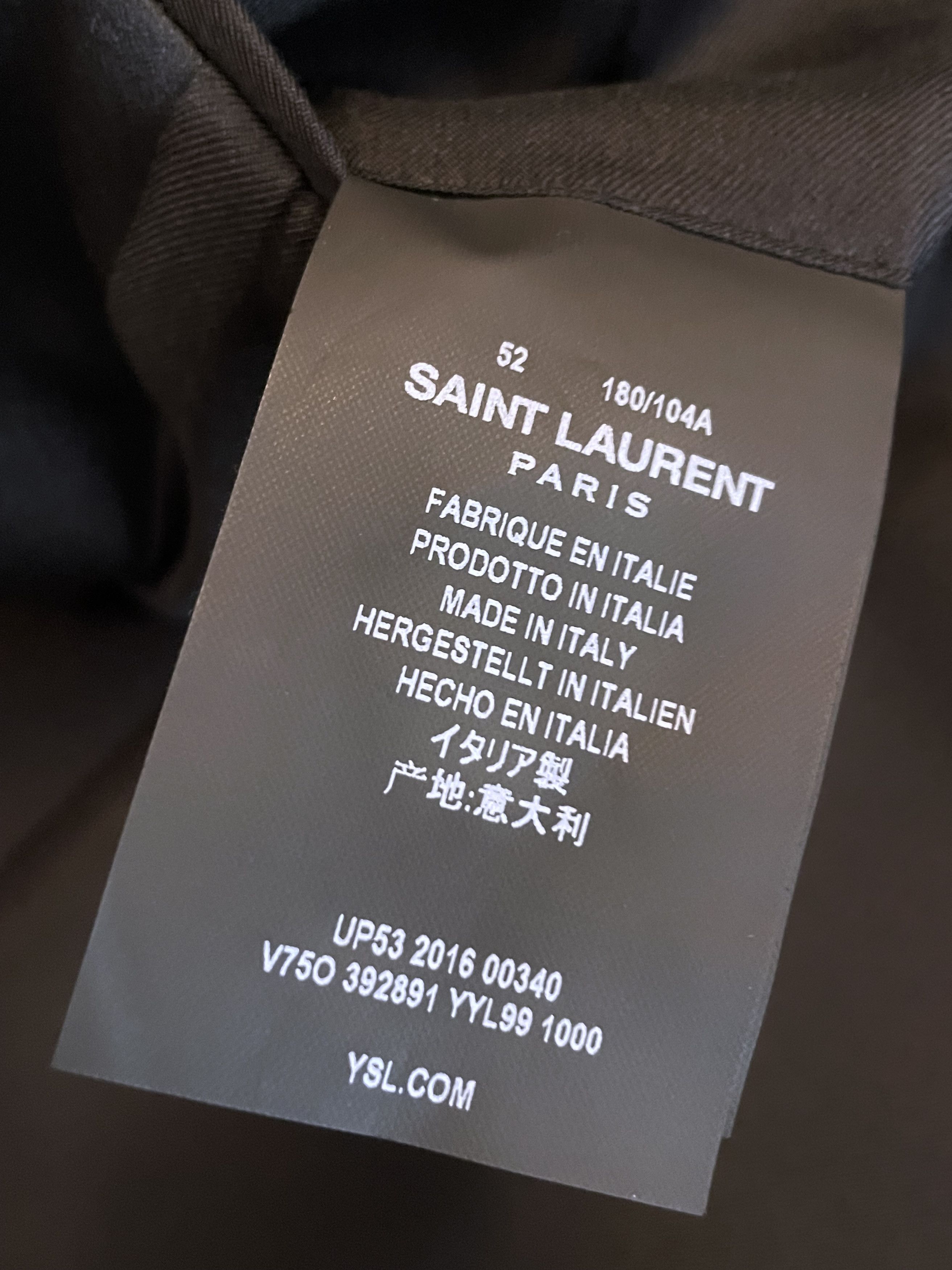 Hedi Slimane × Saint Laurent Paris HEDI AW16 LE SMOKING JACKET IN GRAIN DE POUDRE WOOL Size 50R - 11 Thumbnail