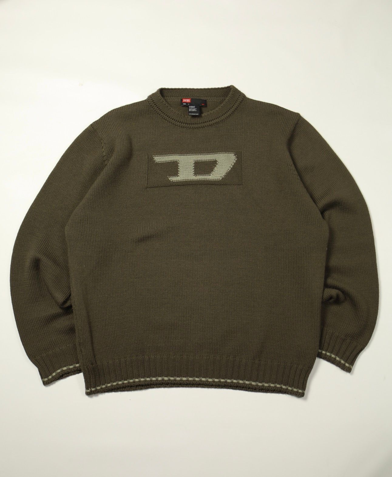 Pre-owned Diesel Vintage Knitwear Sweater Jumper D Logo In Brown