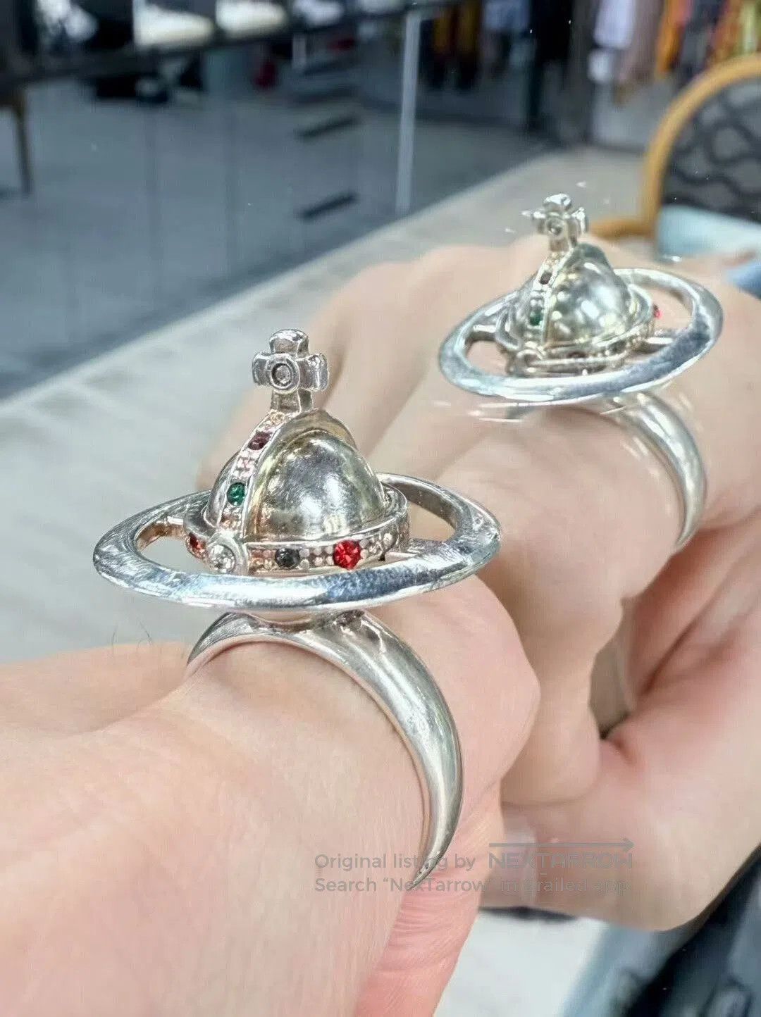 Vivienne Westwood vivienne westwood saturn ring with stones. Size ONE SIZE - 1 Thumbnail