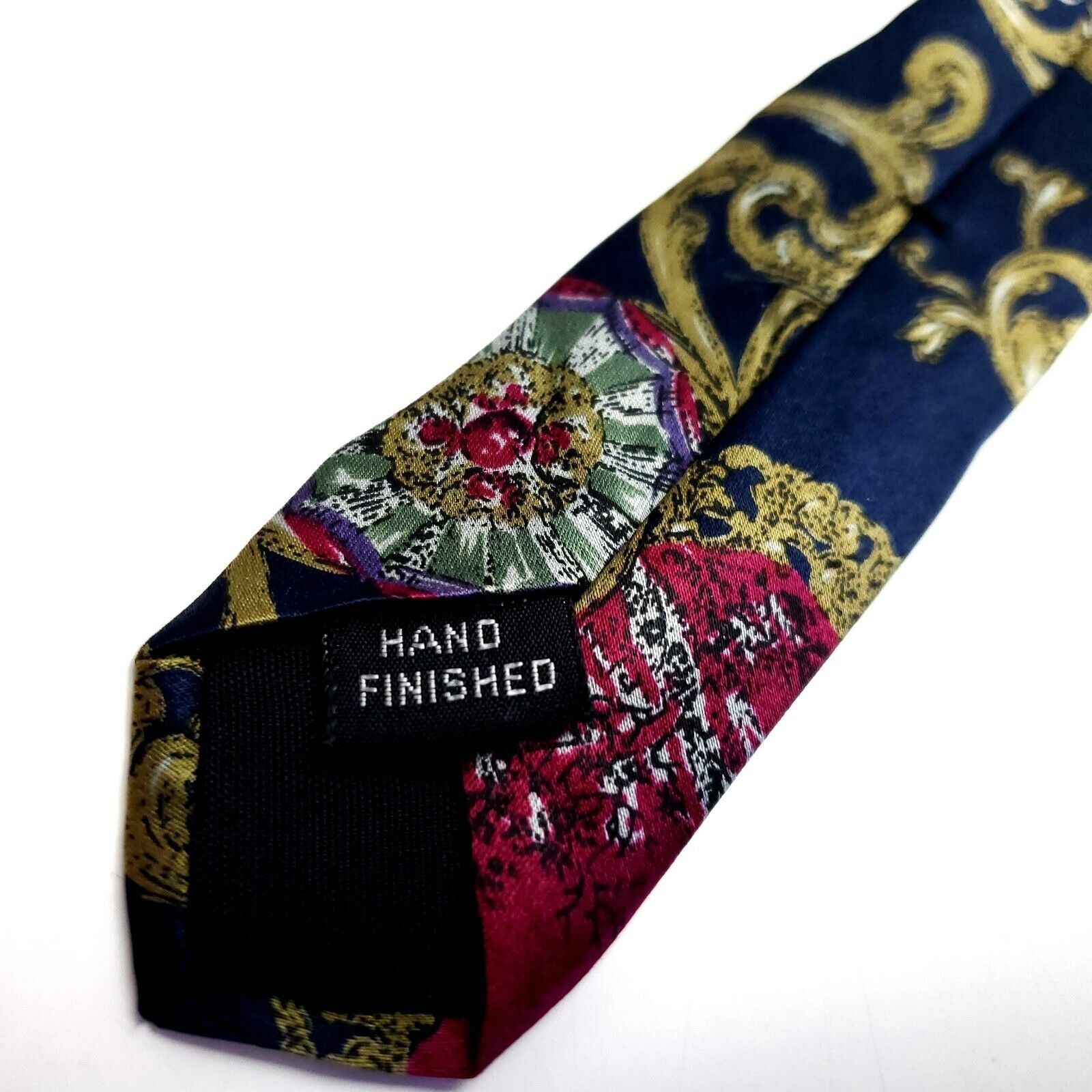 Vintage Chukkers Tiesmiths Silk Tie Red Floral Short Wide Hand Finis Size ONE SIZE - 5 Thumbnail