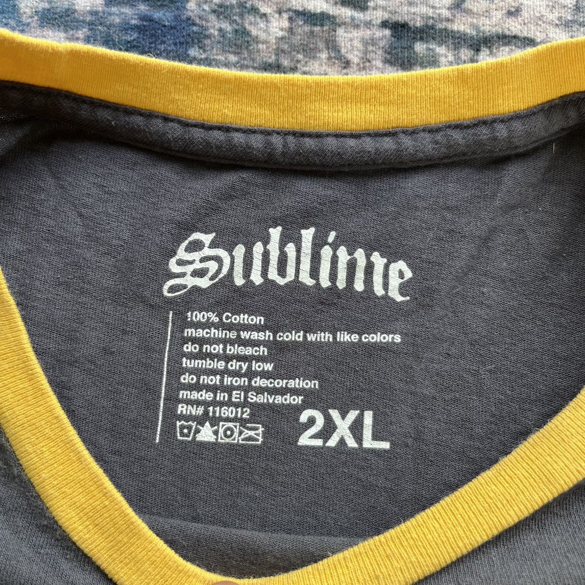 Sublime 🔥SUBLIME Sun🌞 Logo Ringer Stripe Tee Size US XXL / EU 58 / 5 - 3 Thumbnail