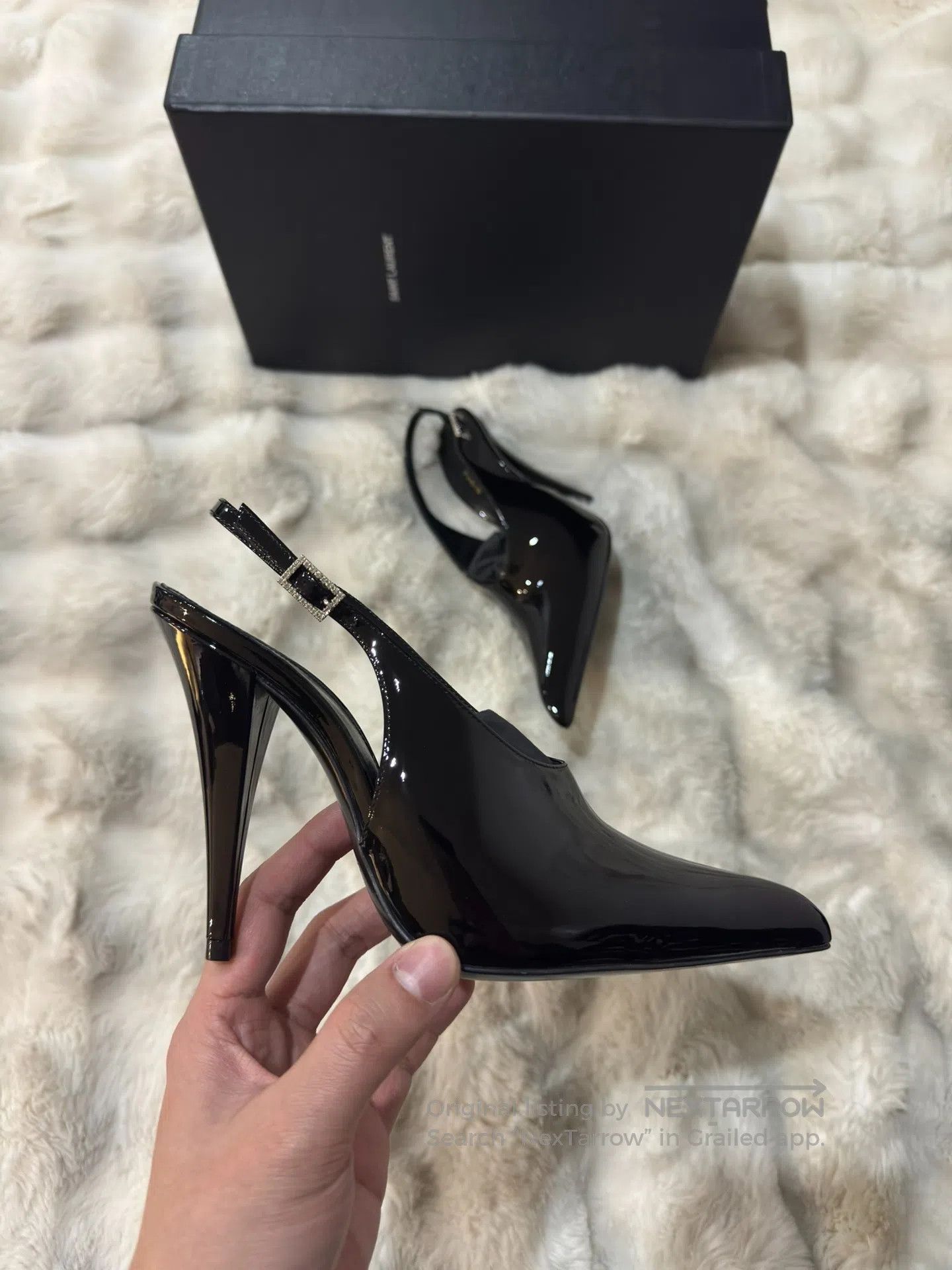 Saint Laurent Paris Saint Laurent Paris Crystal Lacquer Pointed Toe High Heels Size US 5.5 / IT 35.5 - 8 Thumbnail
