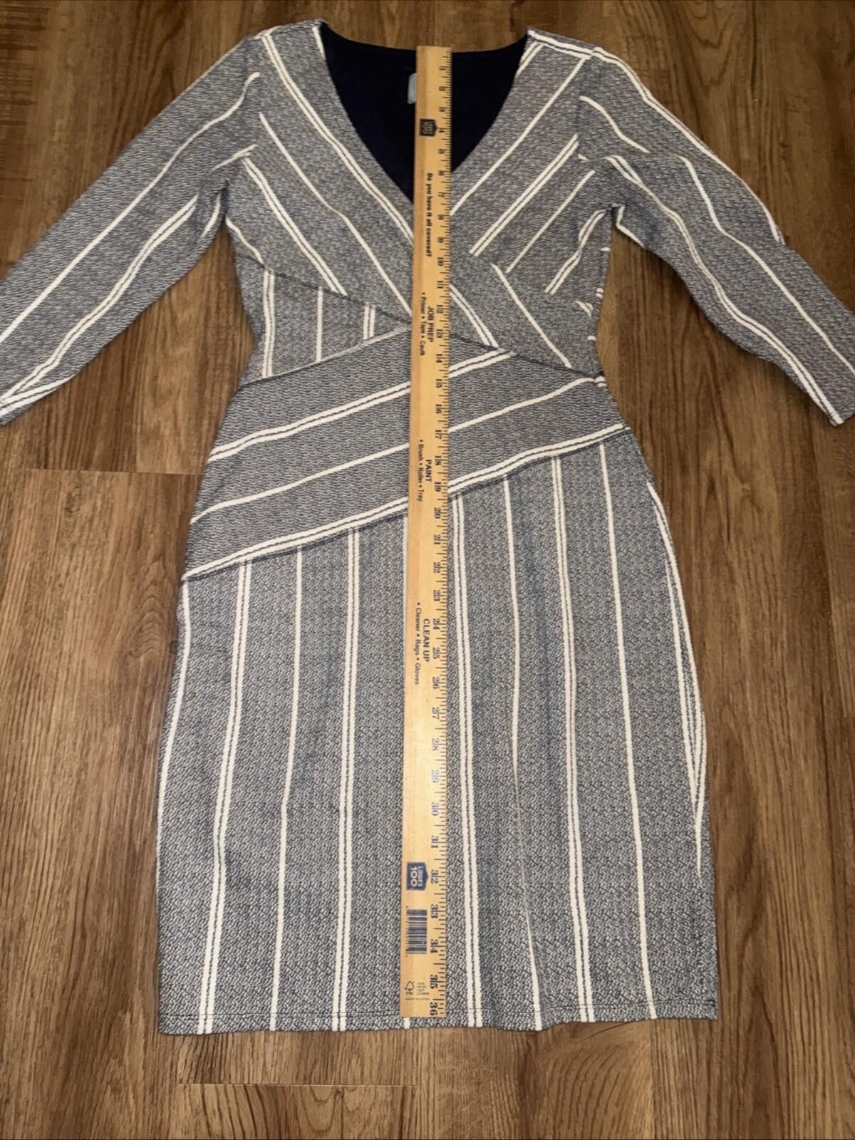 Other Maeve Wrapped Stripe Column Dress Anthropologie Gray Navy Size S / US 4 / IT 40 - 4 Thumbnail