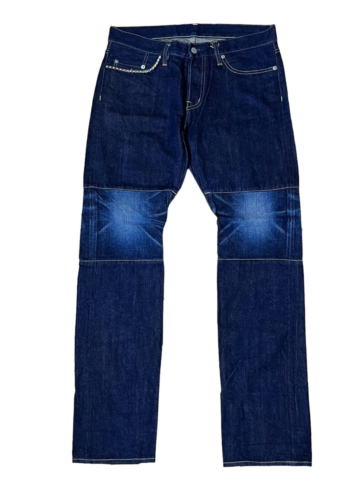 Hysteric Glamour HYSTERIC GLAMOUR (SAMPLE)STUDDED POCKET SELVEDGE DENIM JEAN Size US 32 / EU 48 - 2 Thumbnail
