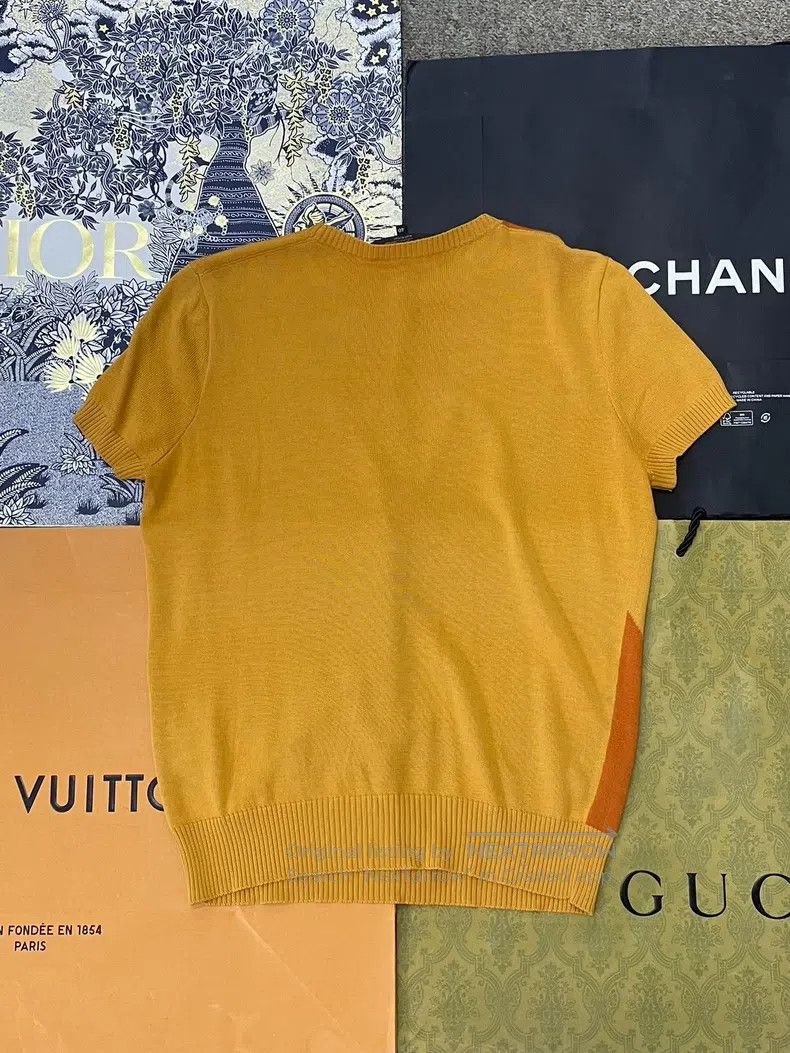 Loro Piana Loro Piana Yellow color block knit short sleeve top Size XS / US 0-2 / IT 36-38 - 2 Thumbnail