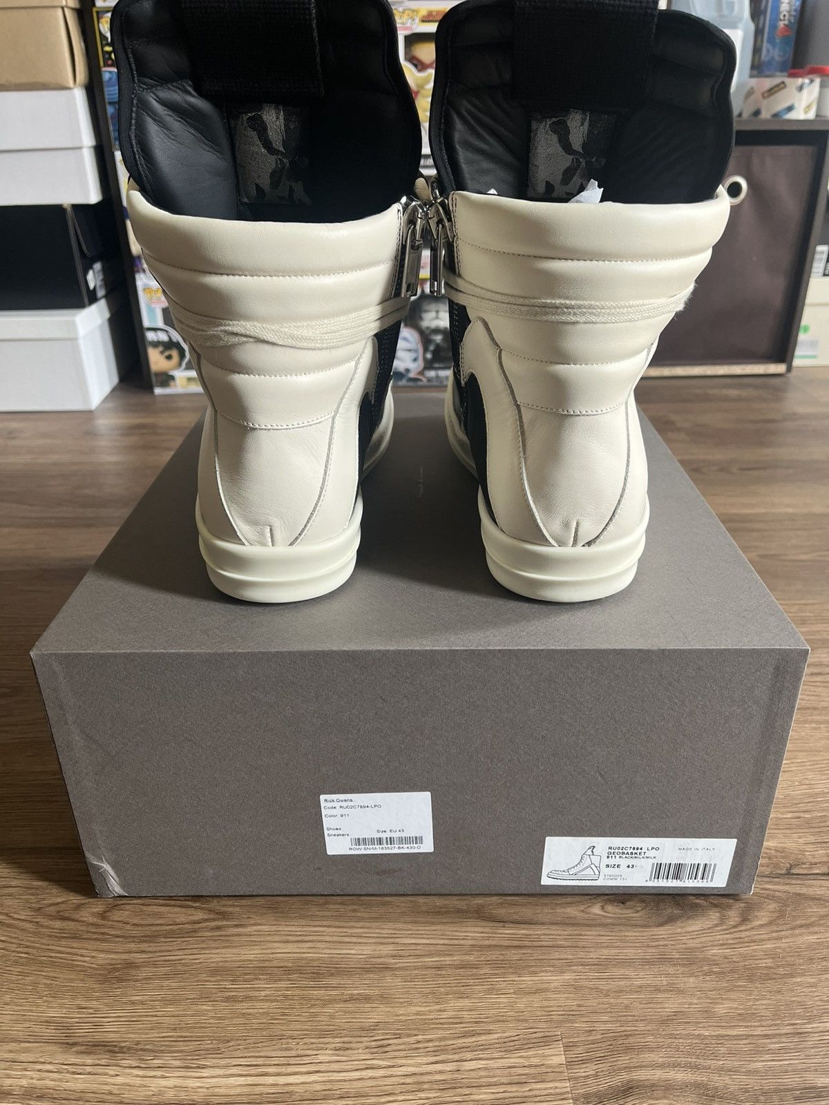 Rick Owens Og Mainline Geobasket Black Milk Size 43, Men's (Size 10) — image 4 of 6