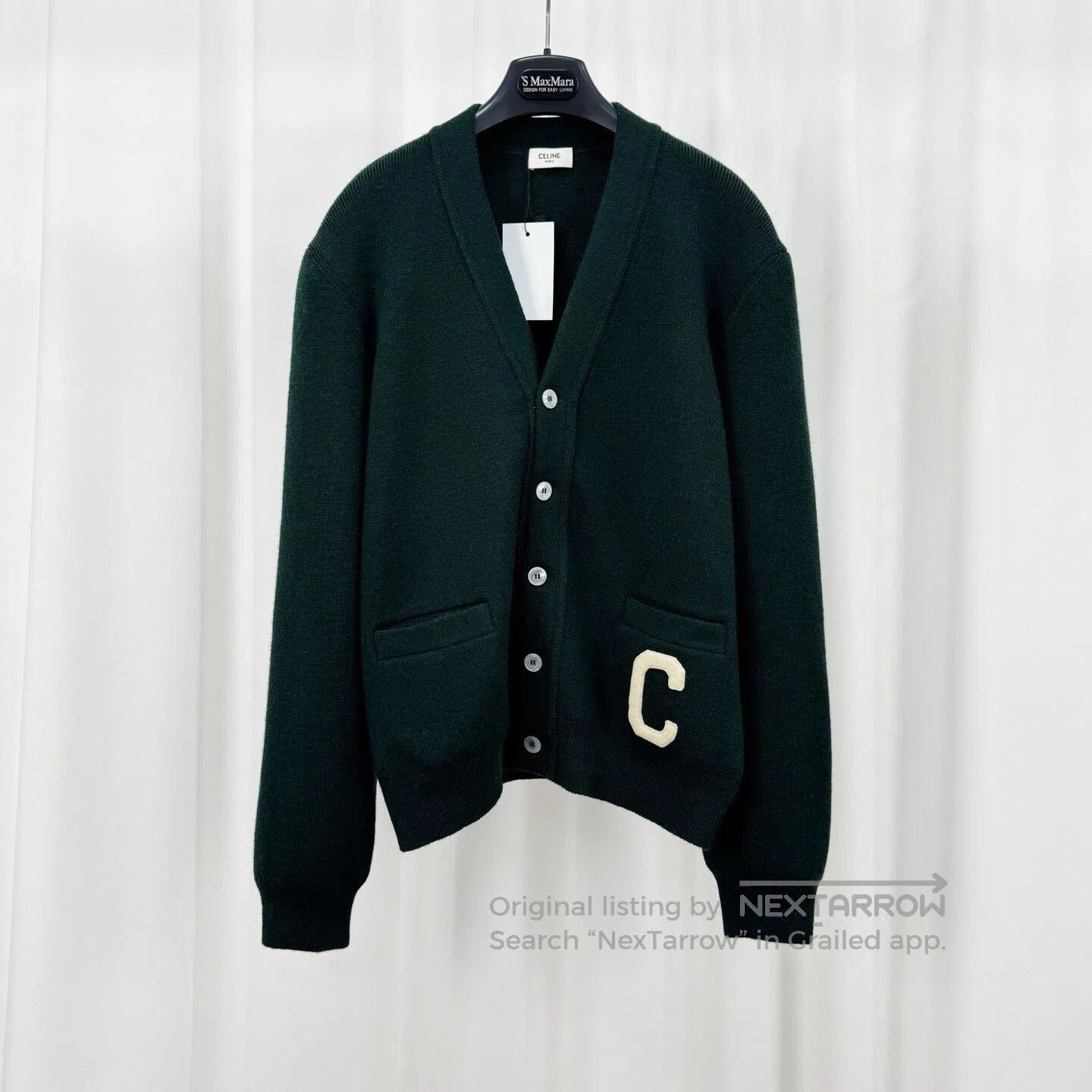 Celine CELINE 25 New Arrival Embroidered Letter Wool Cardigan| Size S / US 4 / IT 40 - 1 Thumbnail