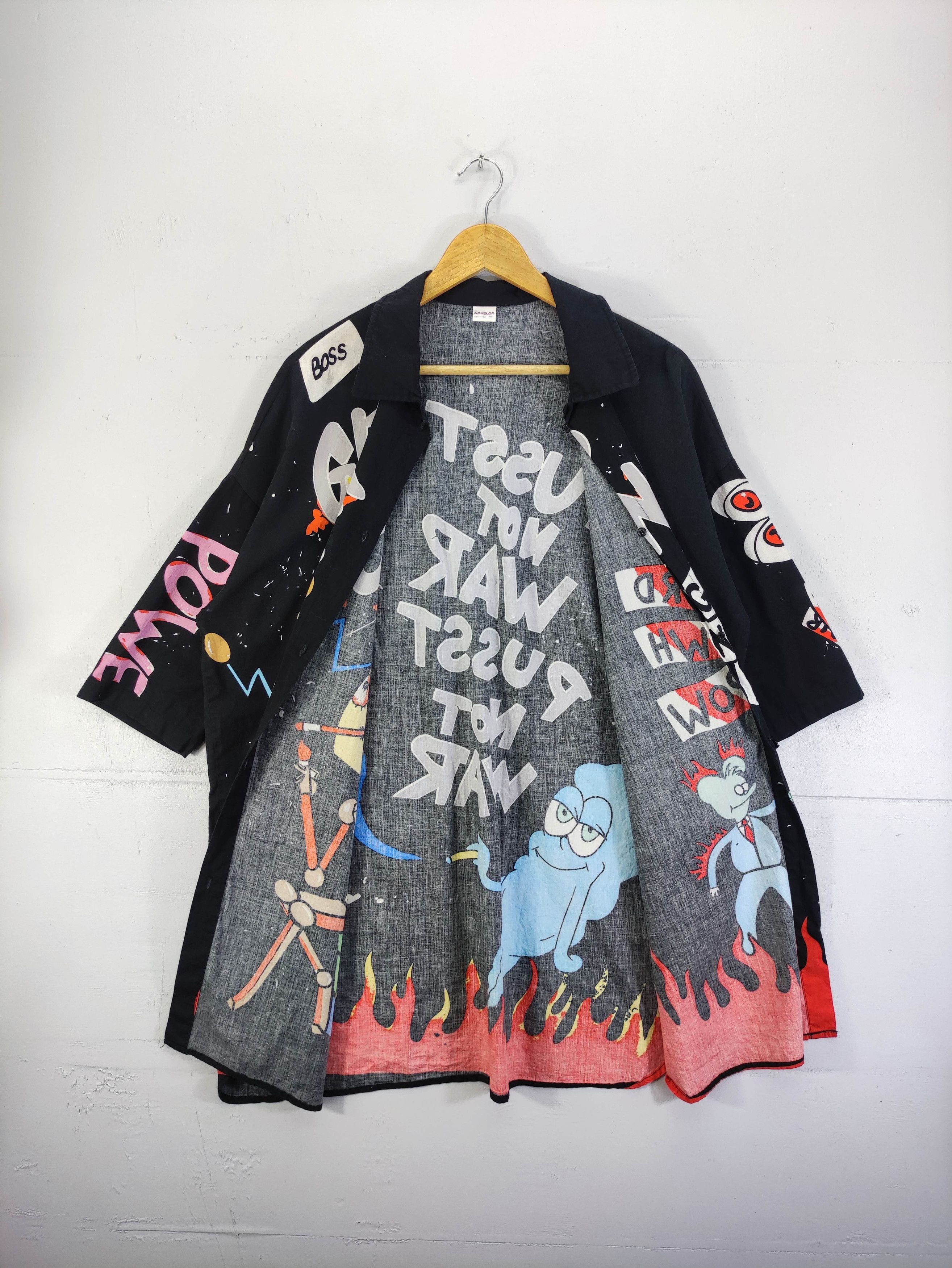 Japanese Brand Anhelon Robotic Pusst Not War Shirt Button Up Size US L / EU 52-54 / 3 - 3 Thumbnail