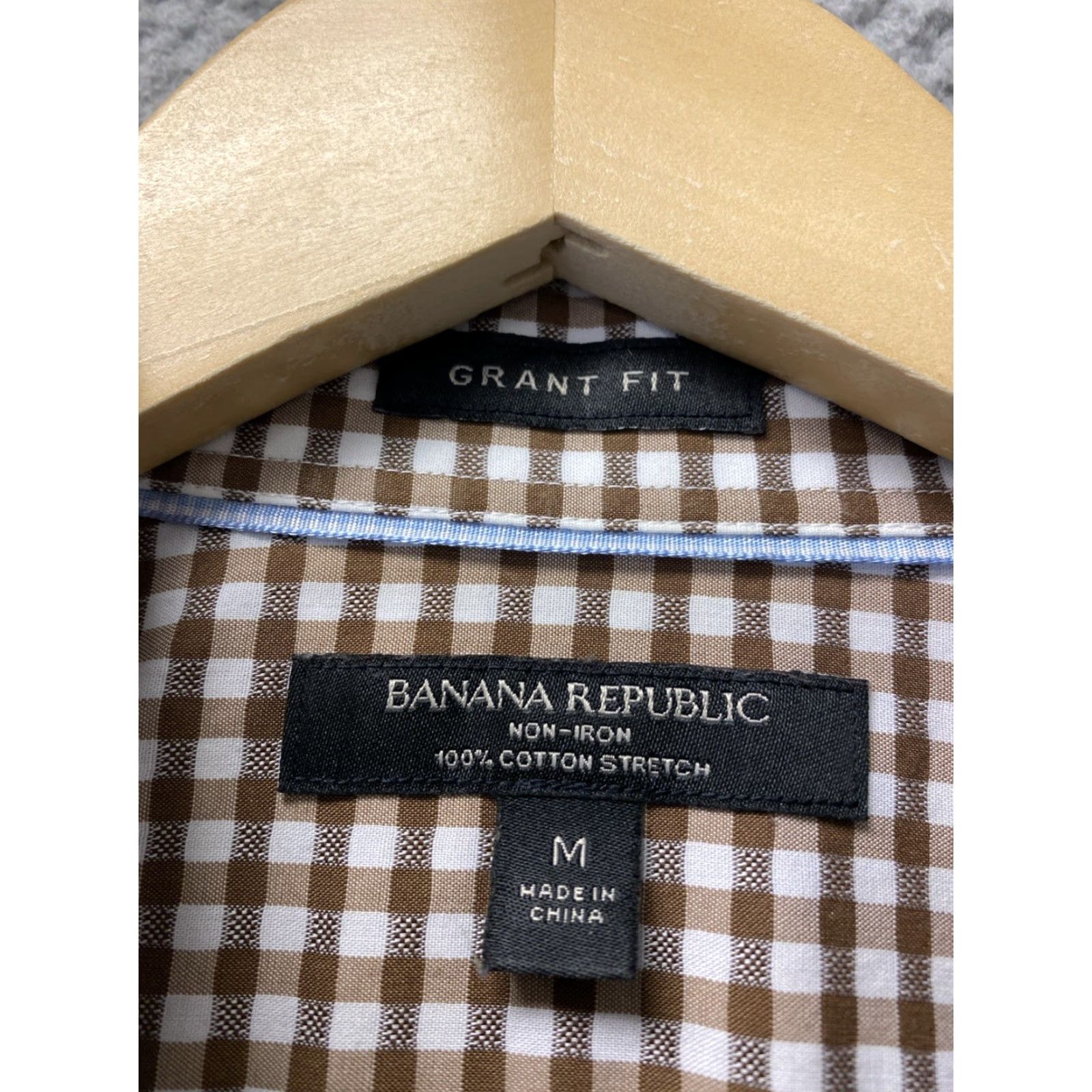 Banana Republic VINTAGE Banana Republic Button-Up Shirt Mens M Tall Brown Check Stretch /0492 Size US M / EU 48-50 / 2 - 5 Thumbnail
