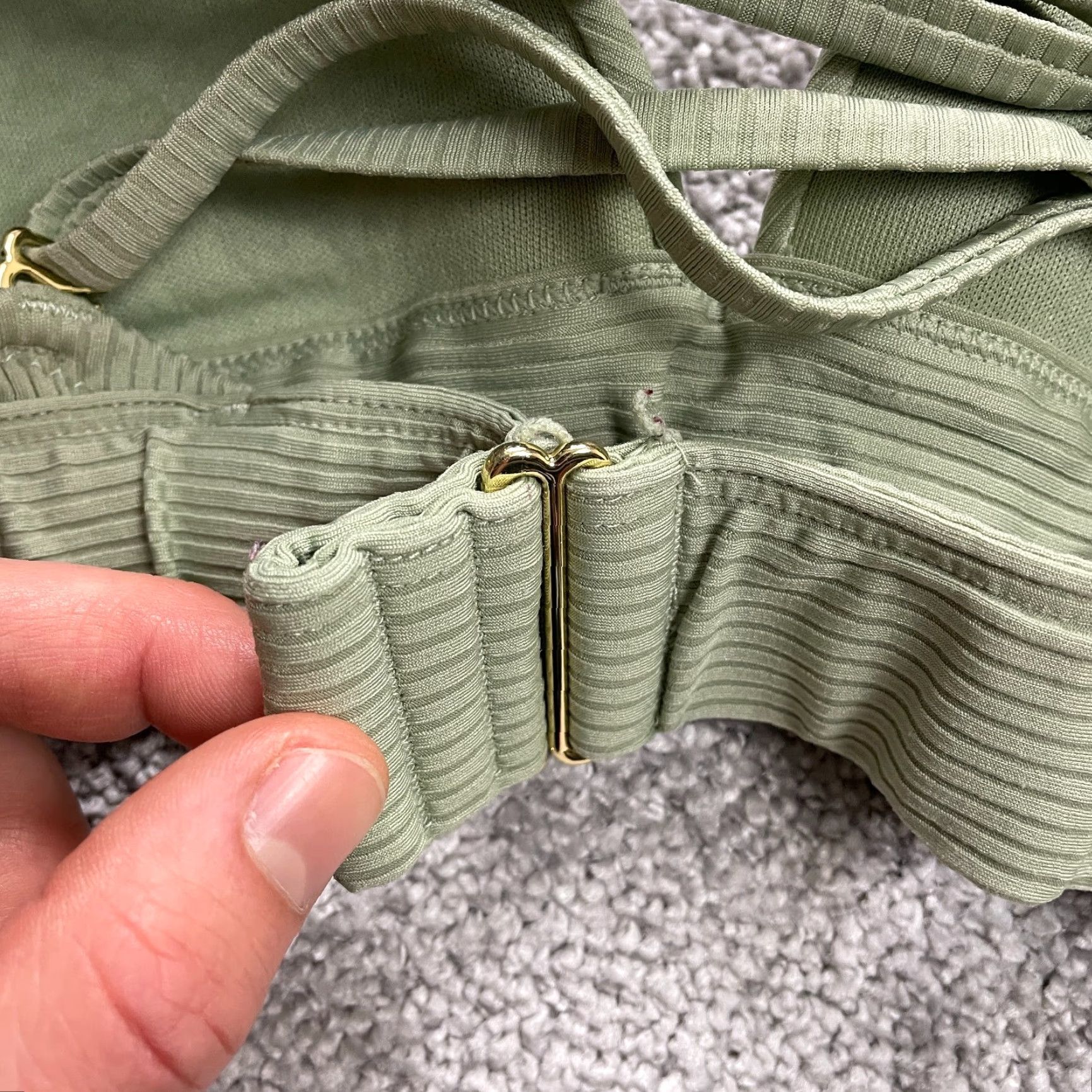 H&M H&M Bikini Top Womens US14 Green Push Up Padded Adjustable Strap Beach Swimwear Size XL / US 12-14 / IT 48-50 - 5 Thumbnail