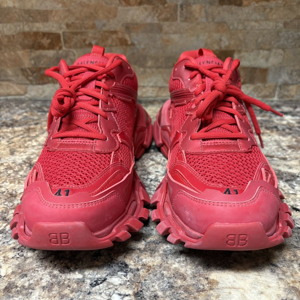 Balenciaga Balenciaga Track 3 Distressed Sneaker Red Size US 8 / EU 41 - 4 Thumbnail