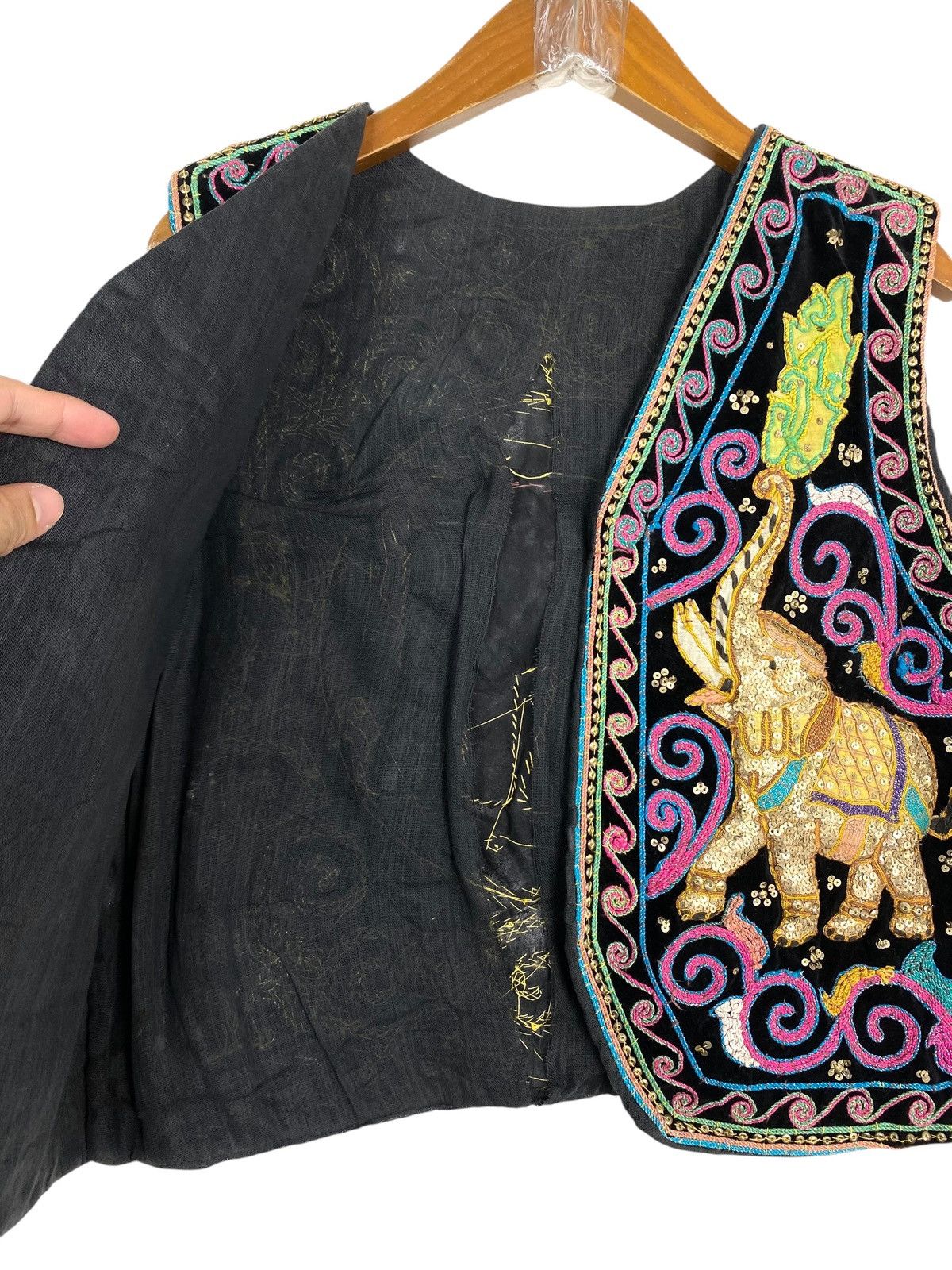 Vintage Vtg Traditional Kalaga Vest Puffy Elephant Fully Embroidered Size US S / EU 44-46 / 1 - 6 Thumbnail