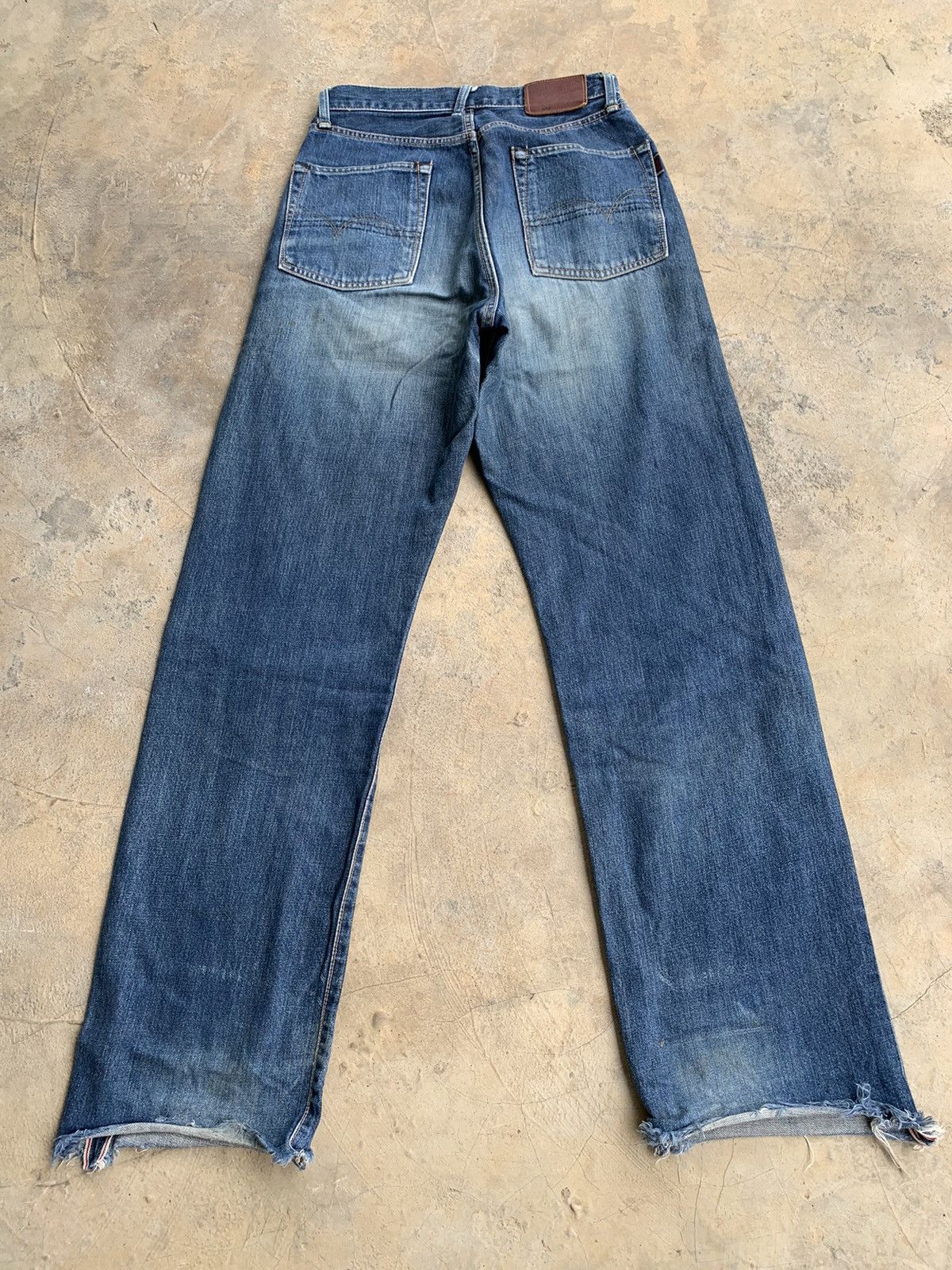 Edwin × Jean Baggy Jeans Something By Edwin 505 Selvedge Distressed Denim Size US 27 - 4 Thumbnail