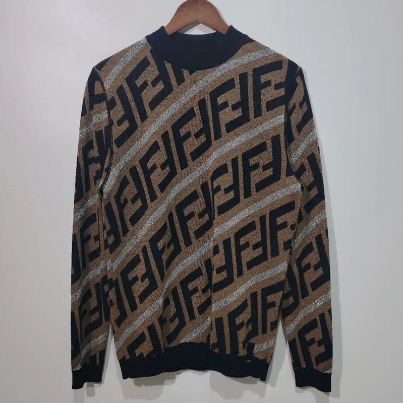 Fendi Fendi Brown Wool Women’s Knit Sweater 0089 Size XL / US 12-14 / IT 48-50 - 1 Thumbnail