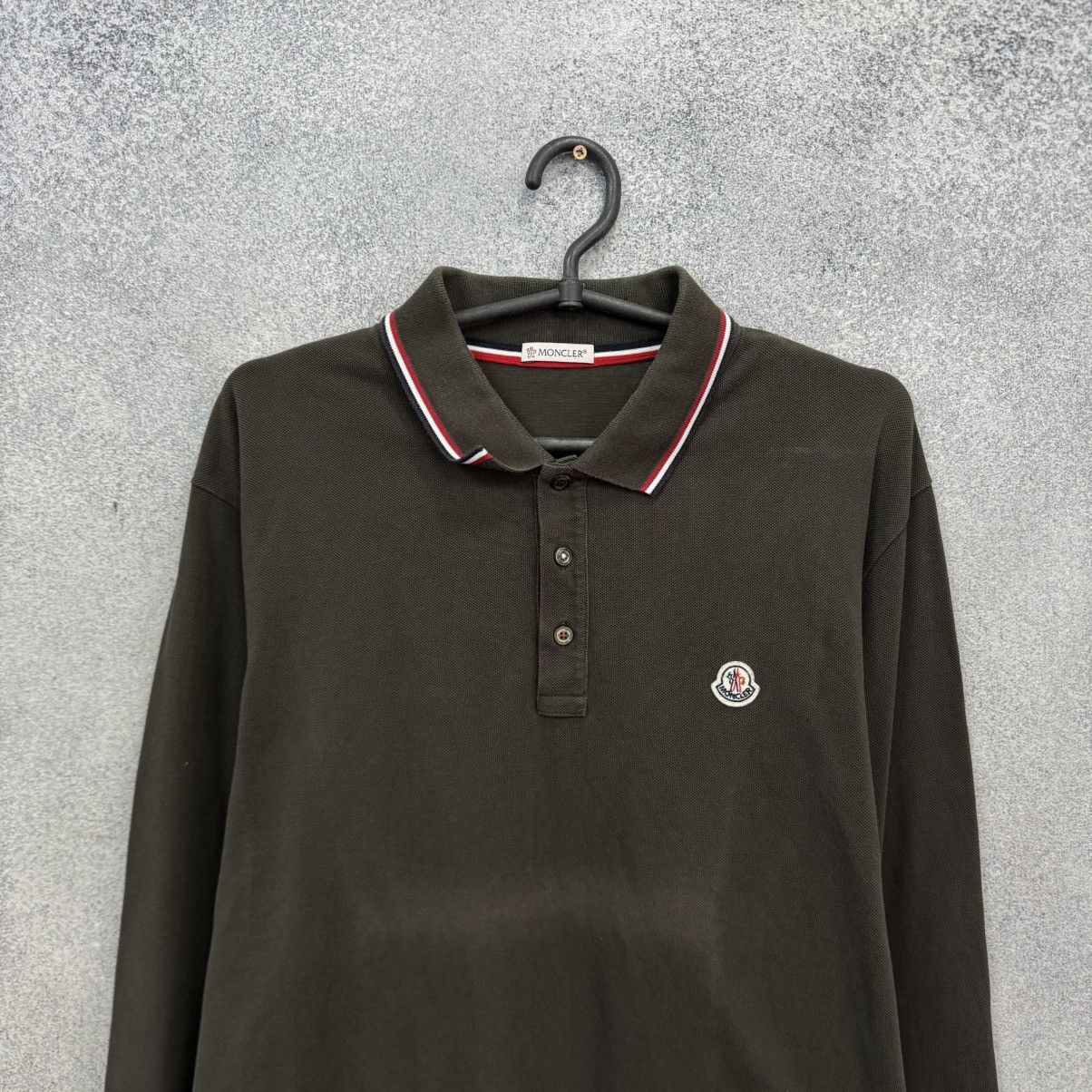 Moncler Moncler Long Sleeve Polo Shirt Size US XXL / EU 58 / 5 - 2 Thumbnail