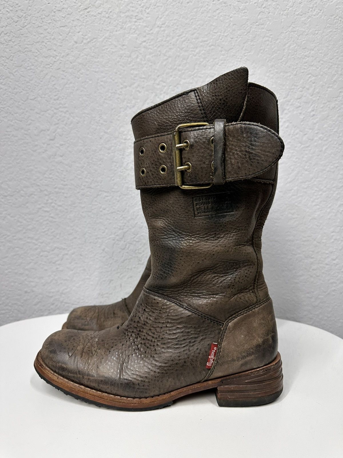 Pepe Jeans Vintage Leather Boots IfSixWasNine Guidi Style Margiela Vibe Size US 9 / IT 39 - 6 Thumbnail