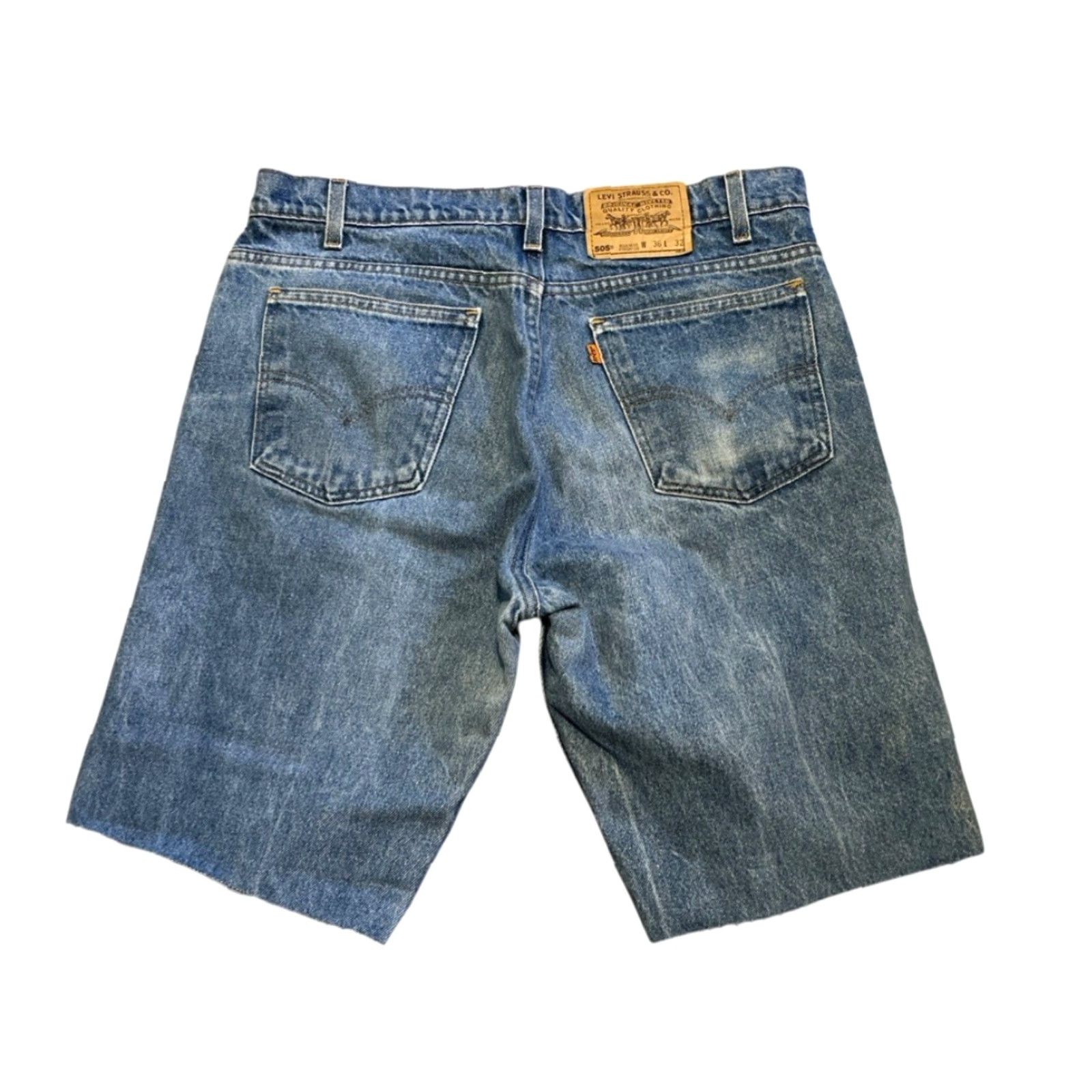 Vintage Levi's 505 Shorts Men 36 Blue Cut Off Denim 90s Casual Summer