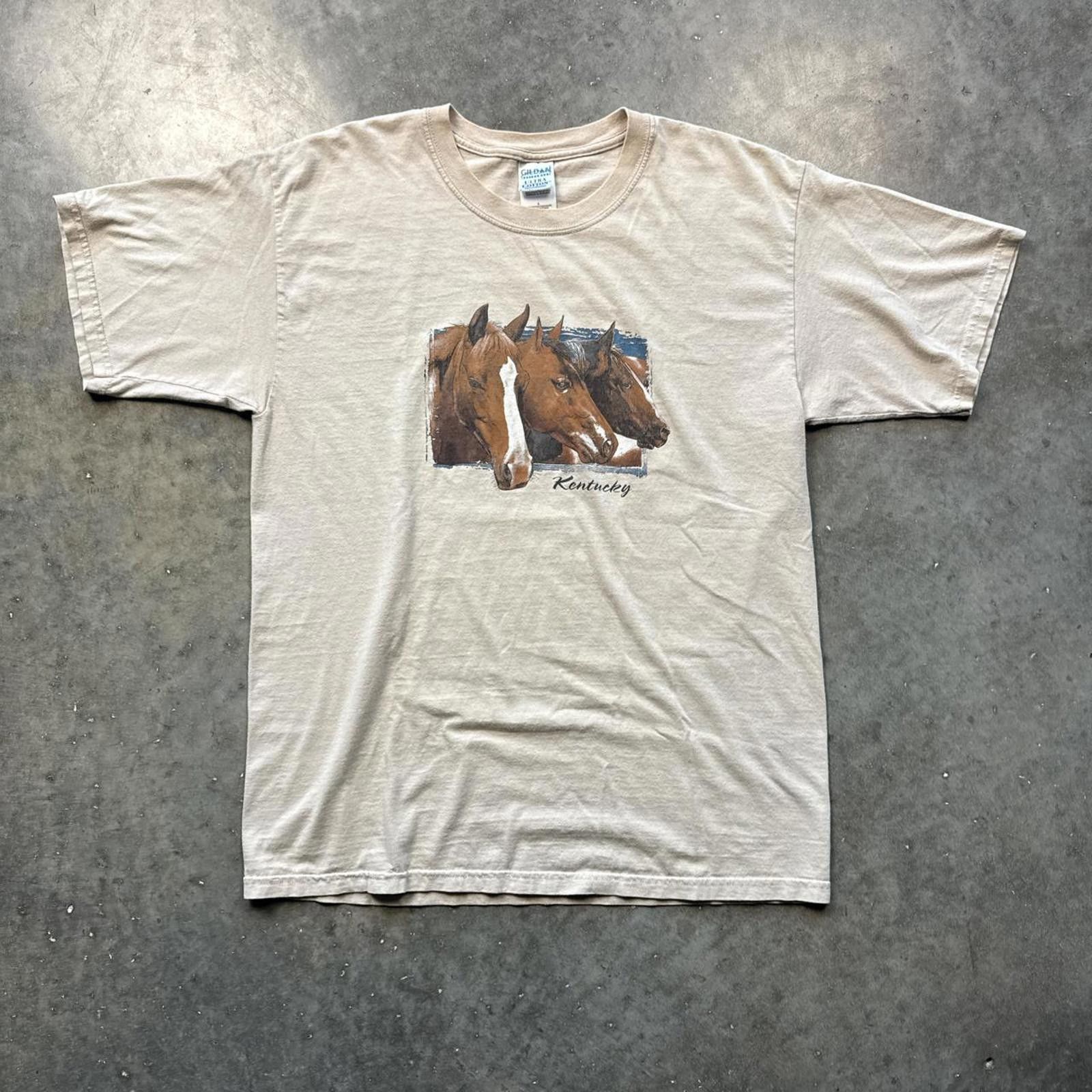 Gildan Vintage Kentucky Derby Horse Racing Graphic T-Shirt Size US L / EU 52-54 / 3 - 1 Thumbnail