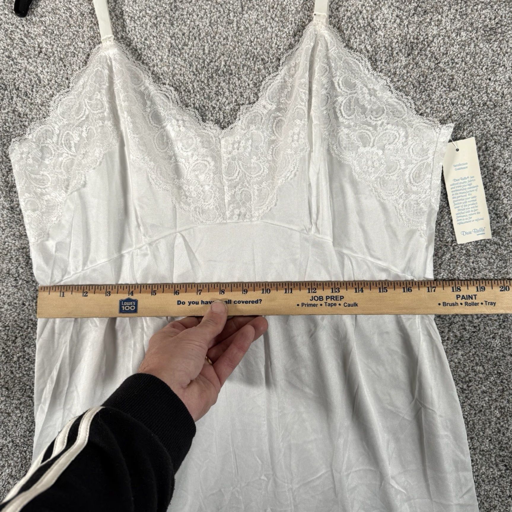 Vintage Dixie Belle Slip Dress 40 Lace Satin Vintage 80s Coquette Romantic Semi-Sheer Women Slip Size S / US 4 / IT 40 - 4 Thumbnail