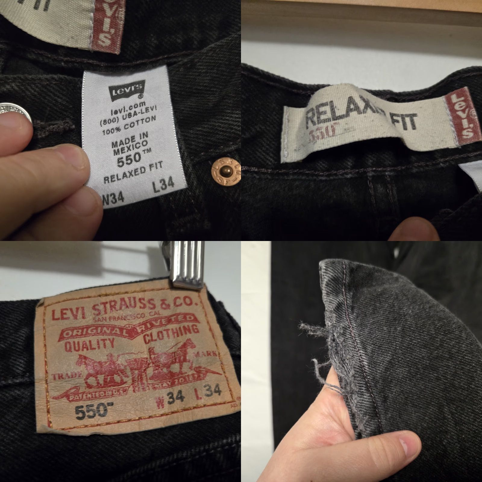 Levi's VINTAGE Levi's 505 Jeans Mens 34x34 Black Wash Relaxed Y2K 90s College Western Levi's 505 Regular Men's Jeans Body Fit Size US 34 / EU 50 - 8 Thumbnail