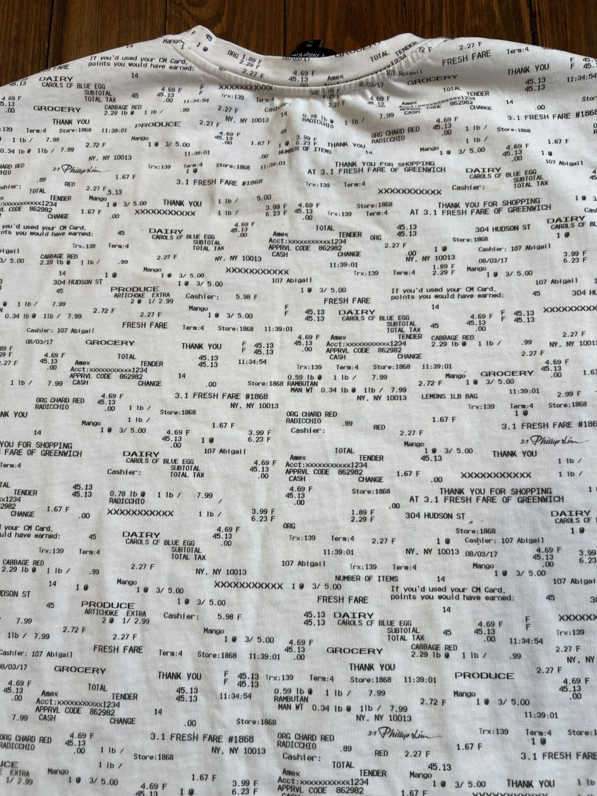 3.1 Phillip Lim Phillip Lim All Over Print Receipt Tee Size US XL / EU 56 / 4 - 7 Thumbnail