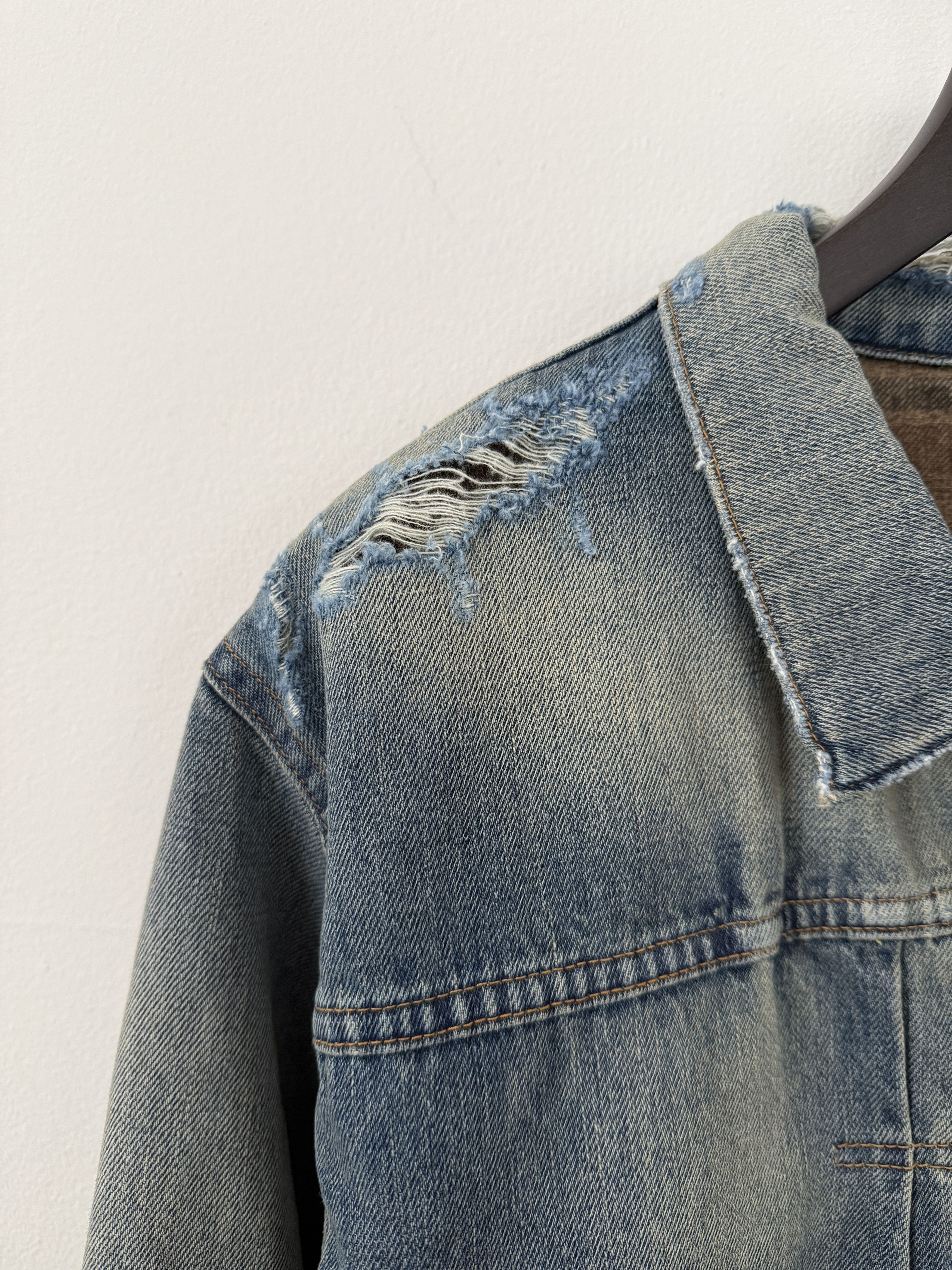 Enfants Riches Deprimes Distressed Lined Denim Jacket Size US L / EU 52-54 / 3 - 8 Thumbnail