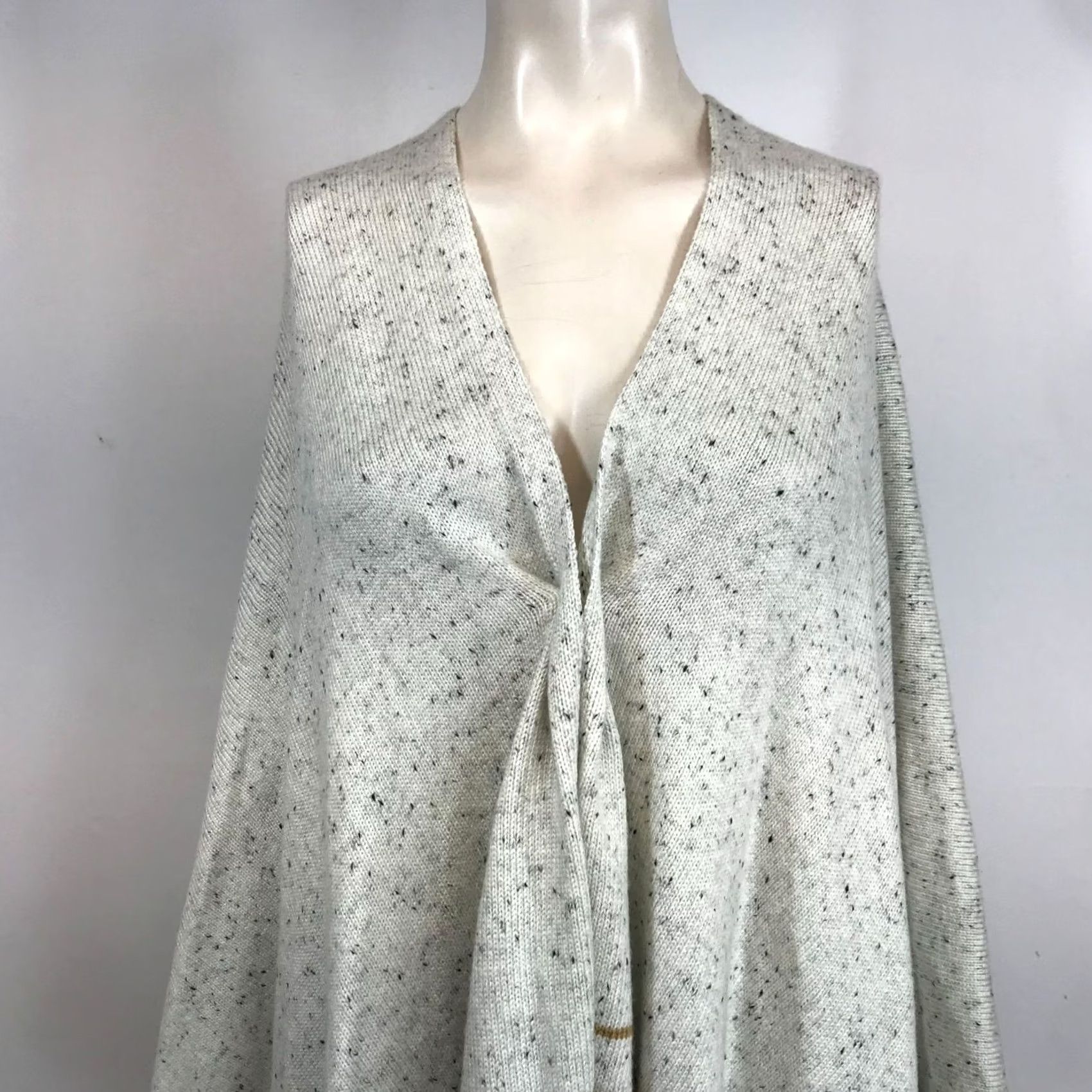 Soft Surroundings SOFT SURROUNDINGS WOMEN'S ONE SIZE TAN OPEN FRONT PONCHO SHAWL WRAP CARDIGAN Size ONE SIZE - 2 Thumbnail