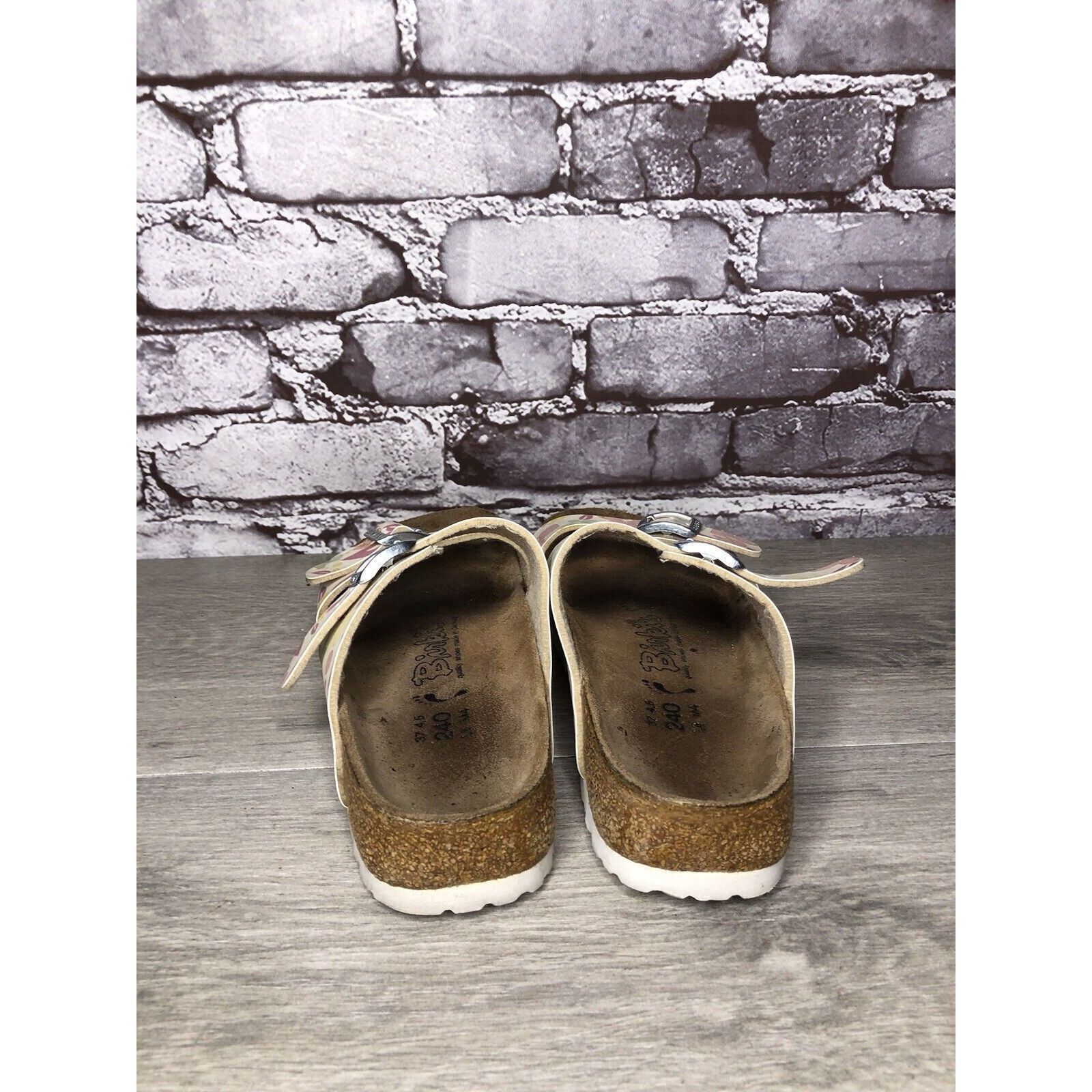 Birkenstock Birki's Birkenstock Pink Leather Floral Slides Sandals Women Size US 6.5 / IT 36.5 - 13 Thumbnail