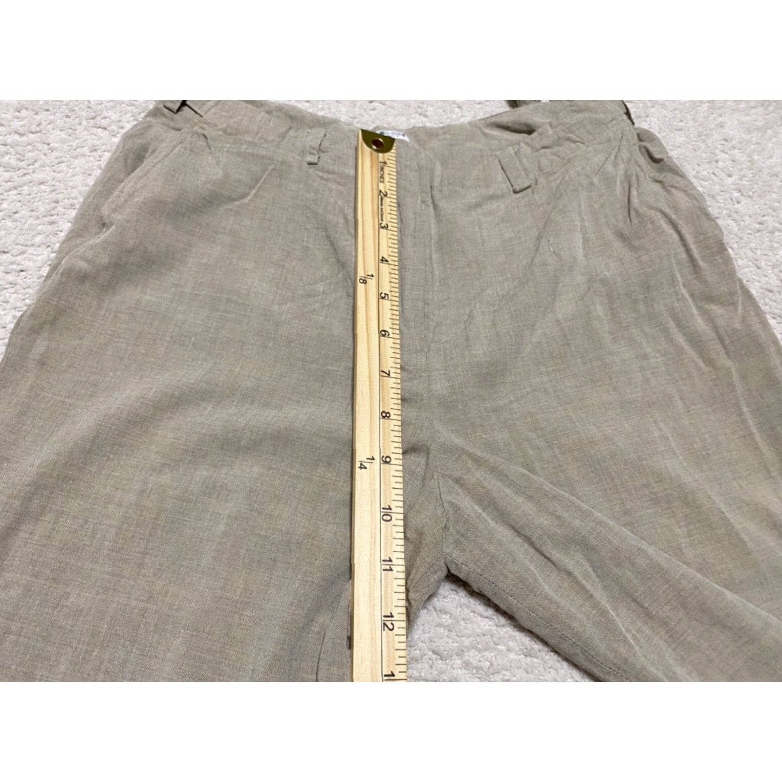 Vintage Charles Chang-Lima Pants Womens 8 Solid Beige Silk Blend High Rise Ankle Size 30" / US 8 / IT 44 - 4 Thumbnail
