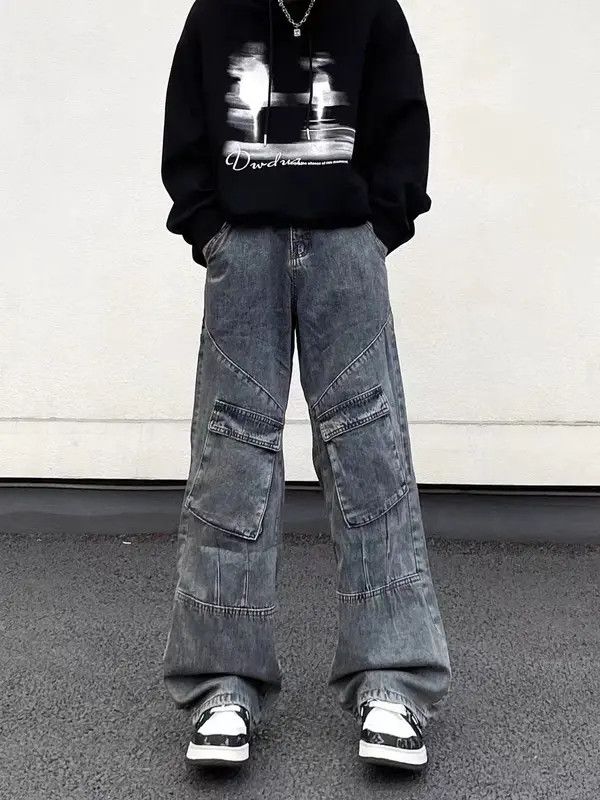 Japanese Brand Sawako x Rina Vintage patchwork multi-pocket cargo jeans Size US 34 / EU 50 - 4 Thumbnail