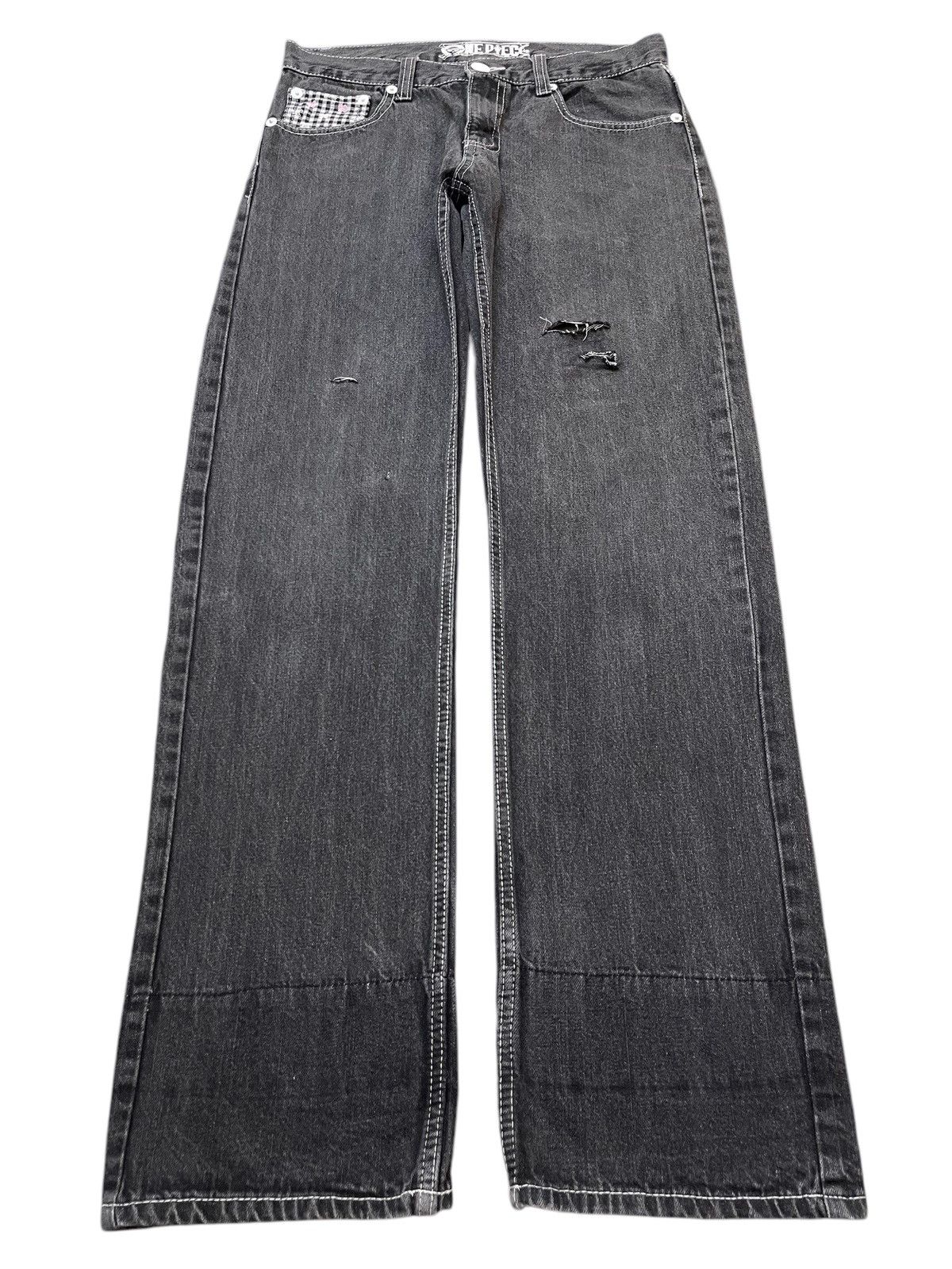 One Piece Vintage Japan One Piece Tony Chopper Distress Loose Jeans Size US 31 - 3 Thumbnail