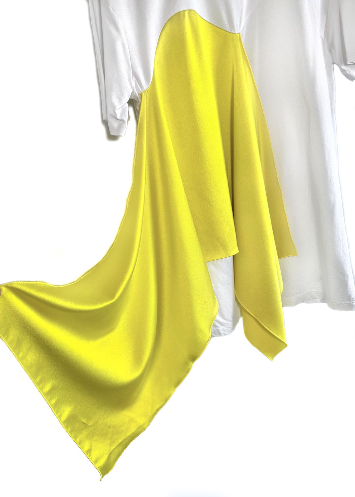 MSGM MSGM White Dress T-Shirt with Neon Yellow Detail Size XS / US 0-2 / IT 36-38 - 3 Thumbnail