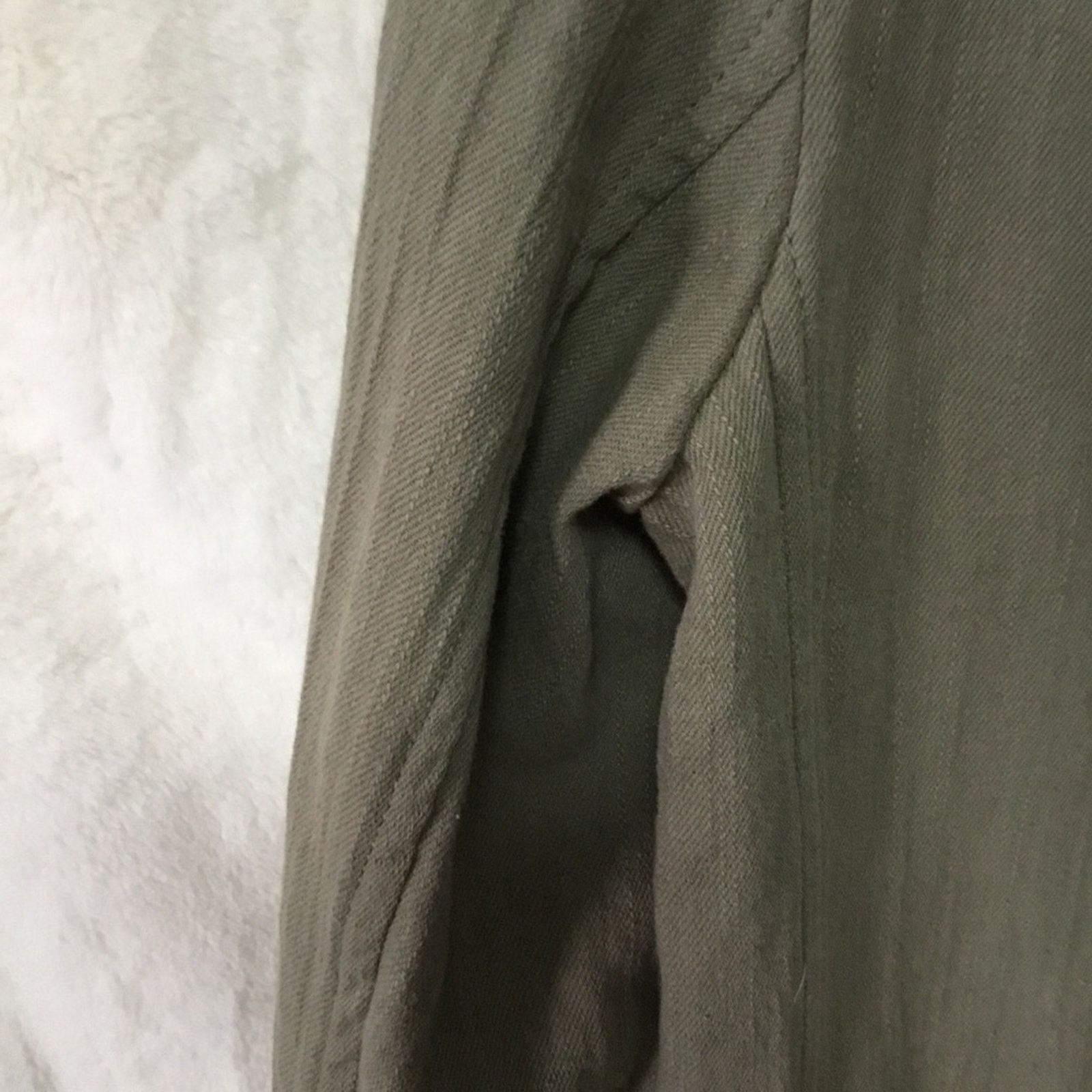 Zara Zara Olive Green Linen Blend Button Over-Sized Blazer Size XS / US 0-2 / IT 36-38 - 7 Thumbnail