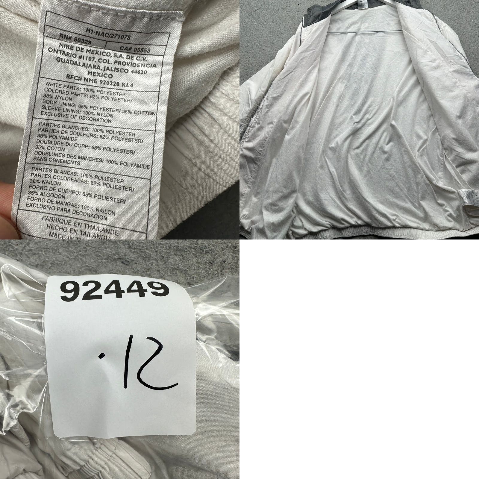 Nike VINTAGE Nike Windbreaker Lined Jacket Womens XXL White Gray Swoosh Full Zip Size XXL / US 16-18 / IT 52-54 - 9 Thumbnail