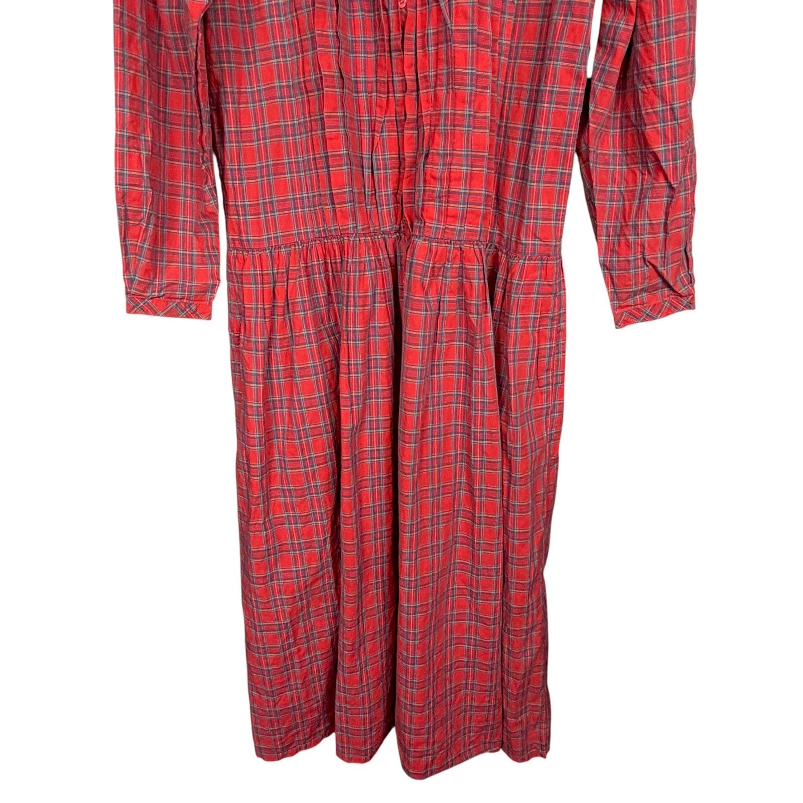 Allen Solly Vintage Allen Solly Dress Sz 12 Red Plaid Pleated Cottage Size XL / US 12-14 / IT 48-50 - 5 Thumbnail