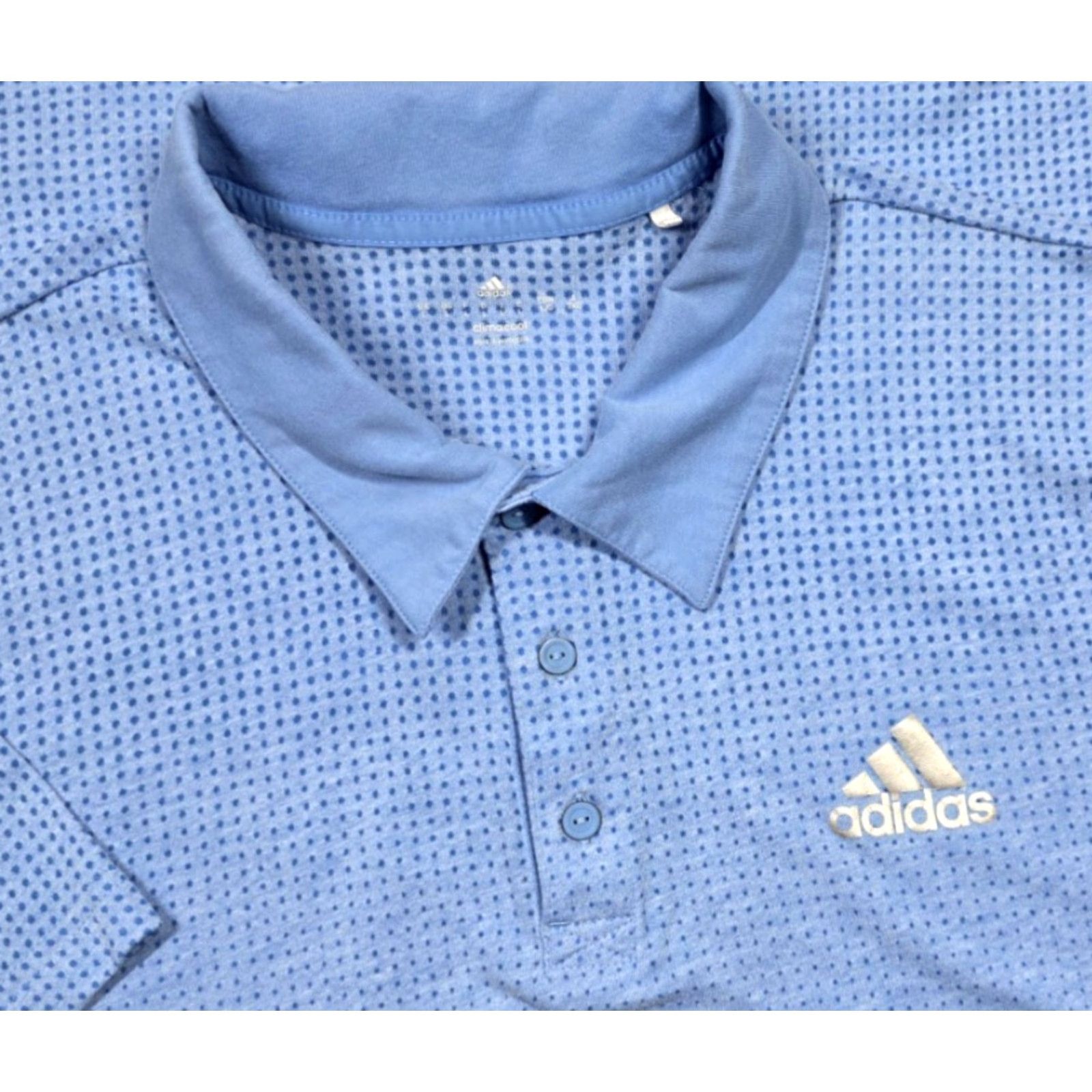 Adidas Adidas Golf Polo Shirt Men L Short Sleeve Blue Polka Dot Athletic Fit Size US L / EU 52-54 / 3 - 2 Thumbnail