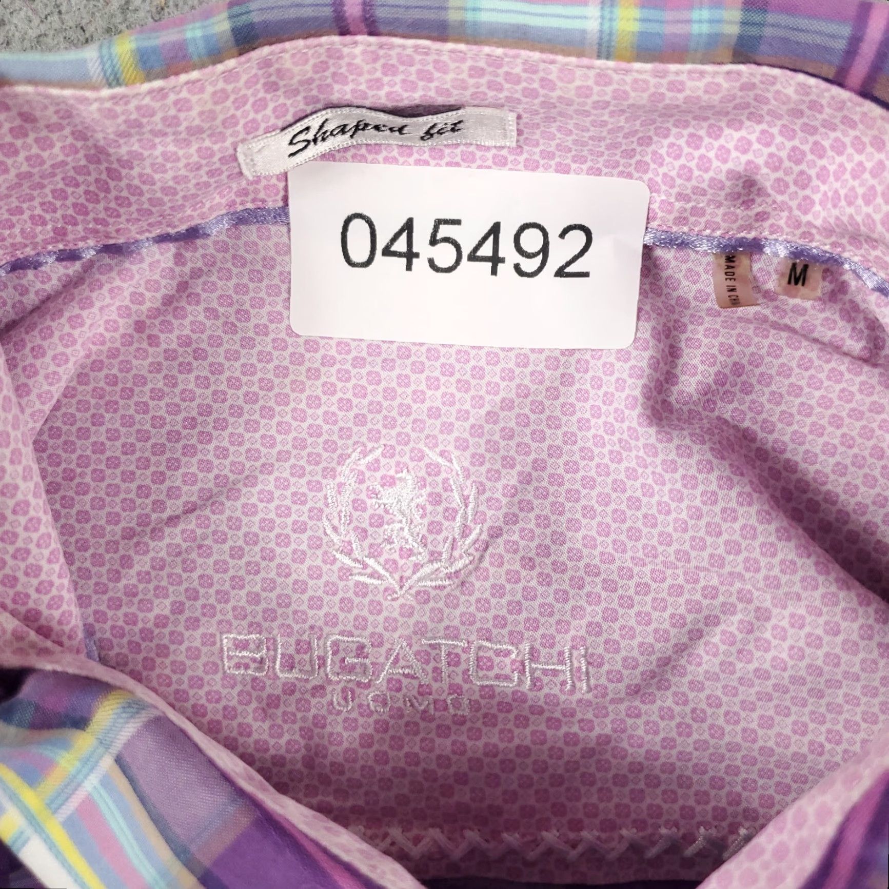 BUGATCHI Bugatchi Uomo Shirt Mens Medium Purple Plaid Button-Up Long Sleeve Regular Fit Size US M / EU 48-50 / 2 - 7 Thumbnail