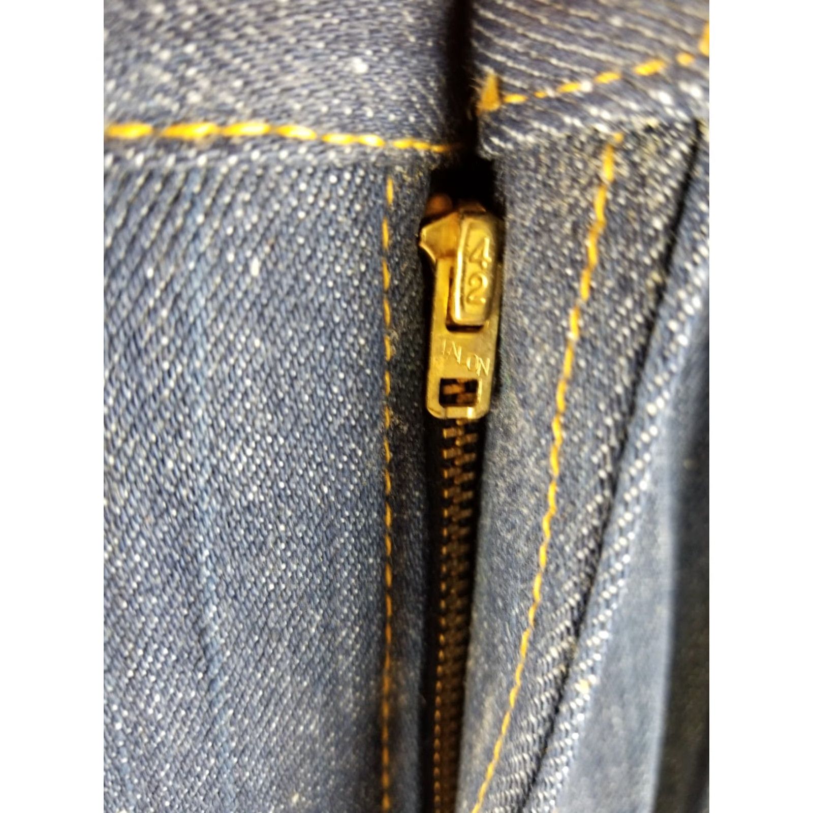 Lee VINTAGE DEADSTOCK 70' LEE TALON ZIPPER BOOTCUT DENIM JEANS PANTS SZ 34Mens Jeans Blue Bootcut 34 32 42 INCH Inside Outside Zipper Lee Talon Size US 34 / EU 50 - 5 Thumbnail