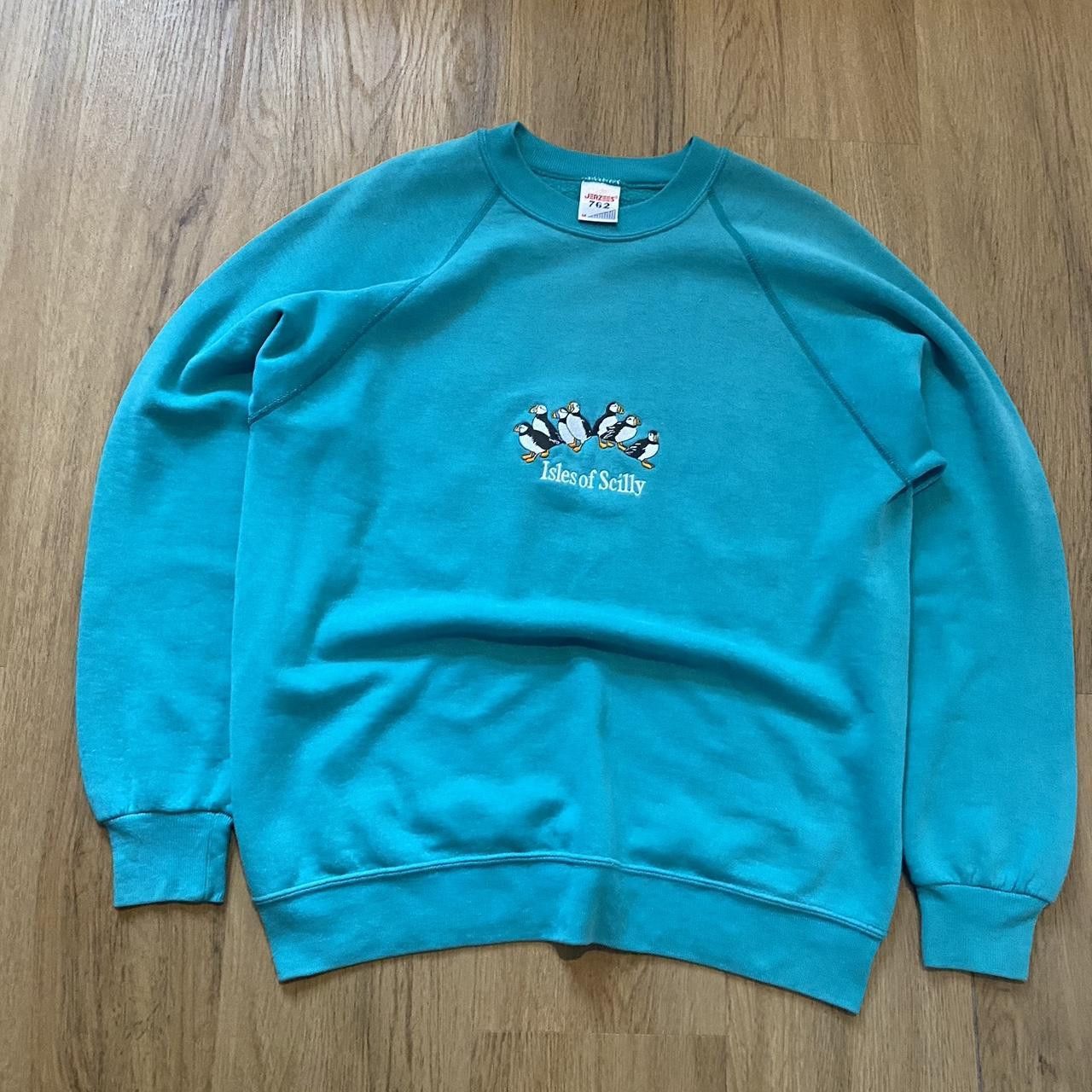 Jerzees Isles of Scilly Penguins Vintage y2k Boxy Sweatshirt Size US M / EU 48-50 / 2 - 1 Thumbnail