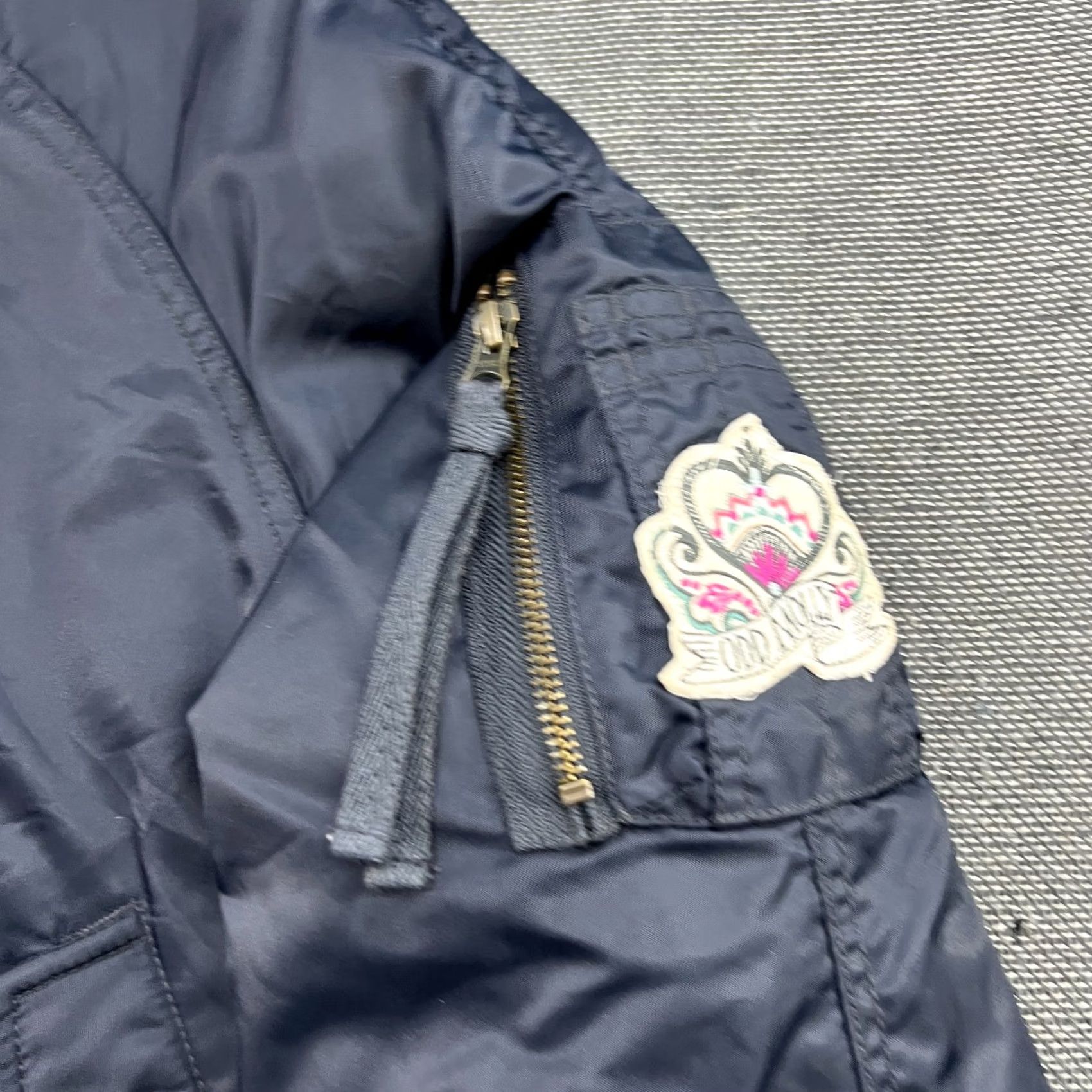 Vintage Odd Molly Womens Bomber Jacket Size 2 Patchwork Embroidered Blue Full Zip Navy Jacket Womens Size XS / US 0-2 / IT 36-38 - 6 Thumbnail