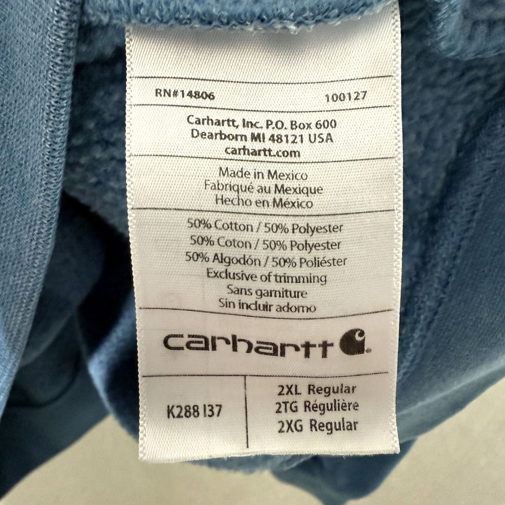 Carhartt Carhartt Sweatshirt Hooded Logo K288 137 Original Fit Blue 2XL Men Pullover Cotton Blend Regular Hoodie Sweatshirt Logo 2XL Mens Size US XXL / EU 58 / 5 - 5 Thumbnail