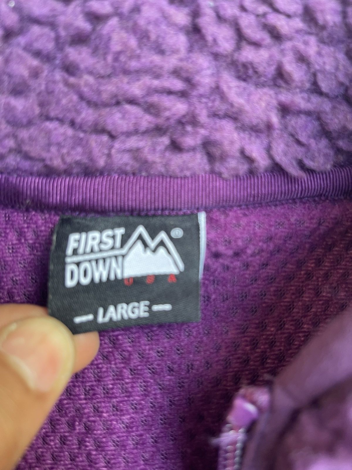 Japanese Brand × Vintage First Down Purple Sherpa Fleece Jacket - Japan Outdoor Style Size US L / EU 52-54 / 3 - 3 Thumbnail