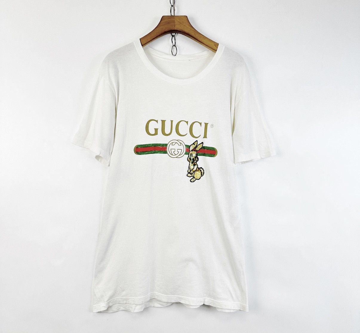 Gucci Gucci Chest Print Logo Rabbit Belt Short Sleeve T-Shirt K12 Size US M / EU 48-50 / 2 - 1 Thumbnail