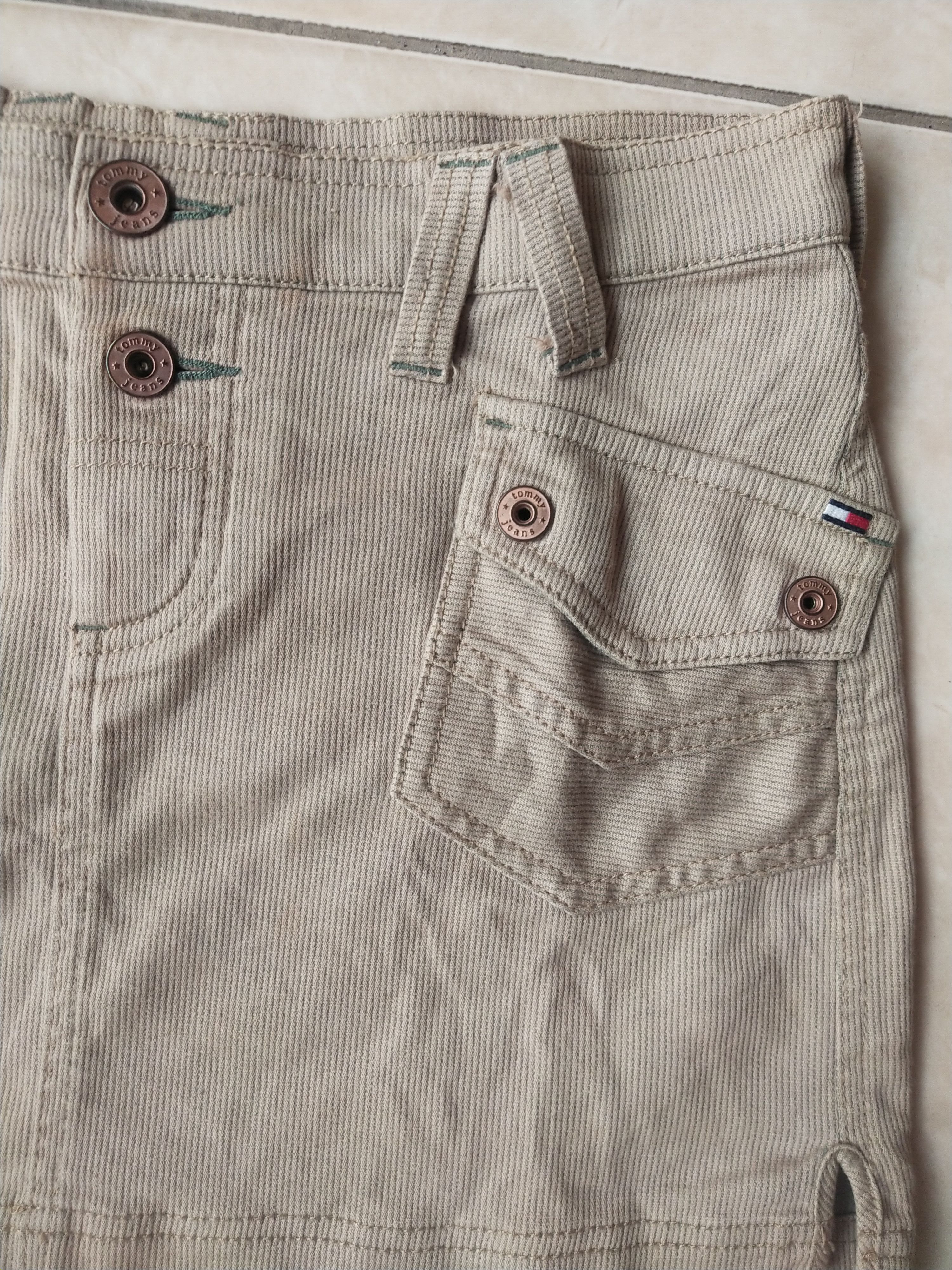 Tommy Hilfiger Tommy Girl Corduroy Mini Skirt – Y2K 2000s – Beige Khaki Size 32" / US 10 / IT 46 - 2 Thumbnail