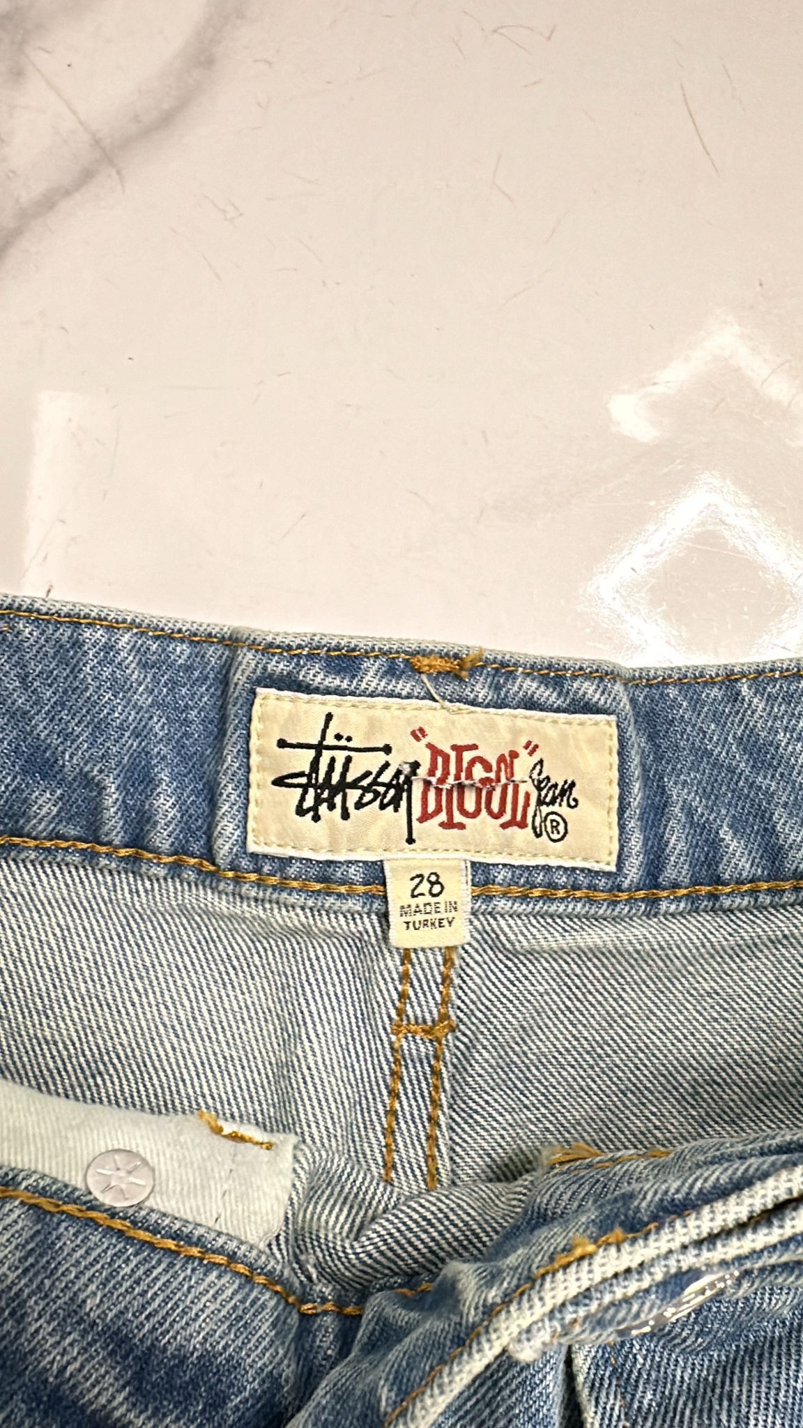 Stussy × Vintage Stüssy Big Ol Short Washed Blue Size 28 Size US 28 / EU 44 - 4 Thumbnail